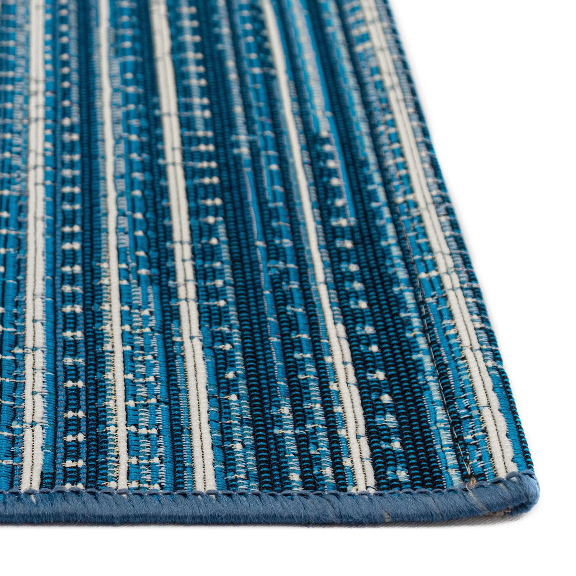 Liora Manne Marina Stripes Indoor/Outdoor Rug China Blue 2'7" x 4'3"