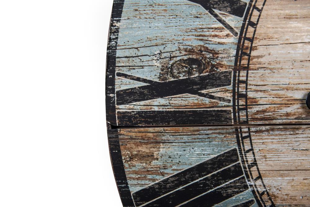 Woven Paths 29" Oval Turquoise Wood Wall Clock