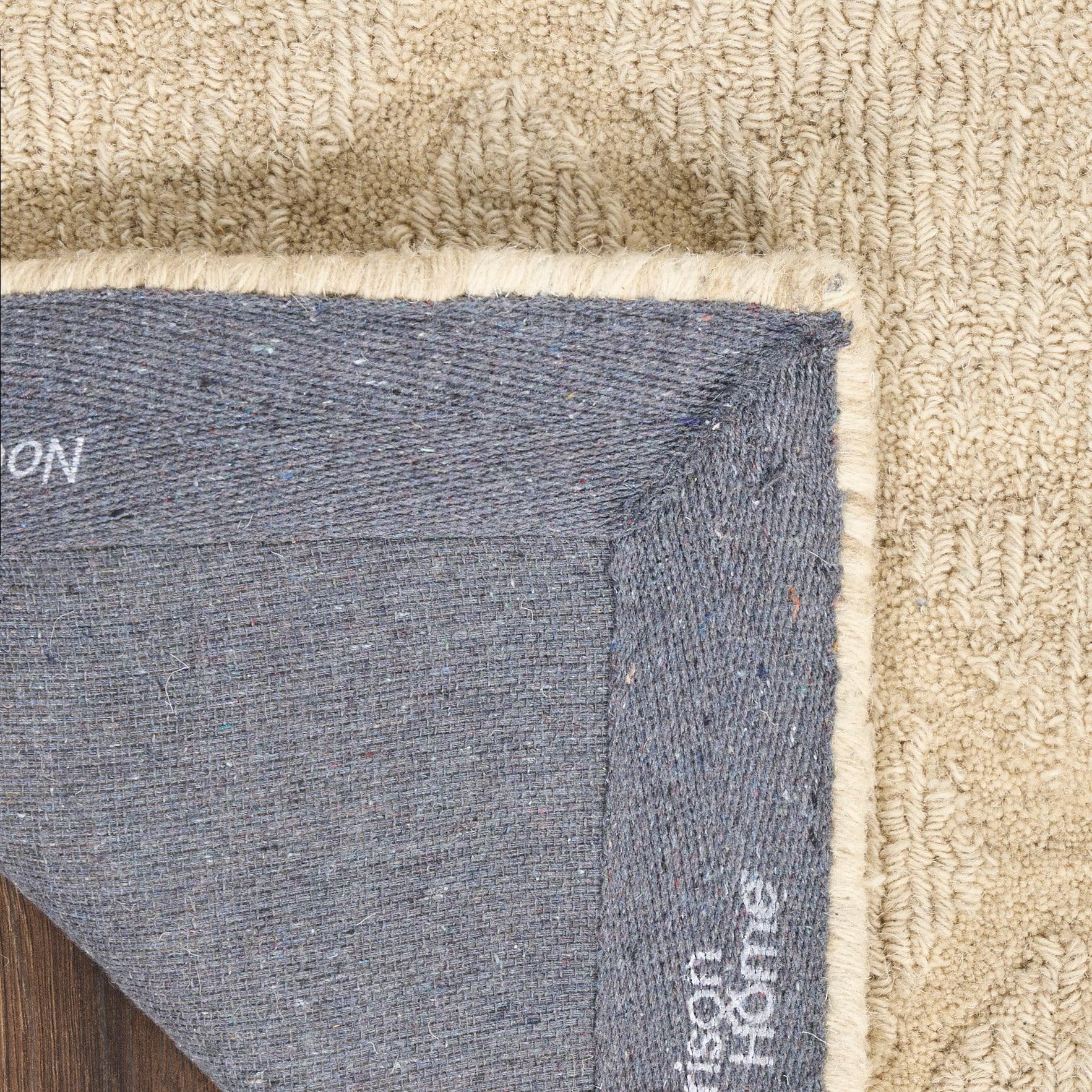 Nourison 5'3"x7'3" Wool Haven Modern Handwoven Area Rug Beige: Geometric Diamond Pattern, Medium Pile, Hand-Carved