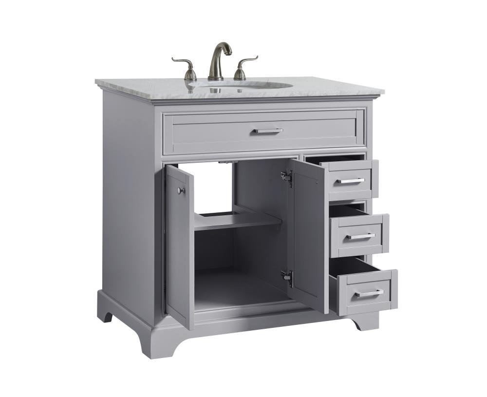 Elegant Lighting Vf15036wh Americana 36" Free Standing Single Basin Vanity Set - Grey