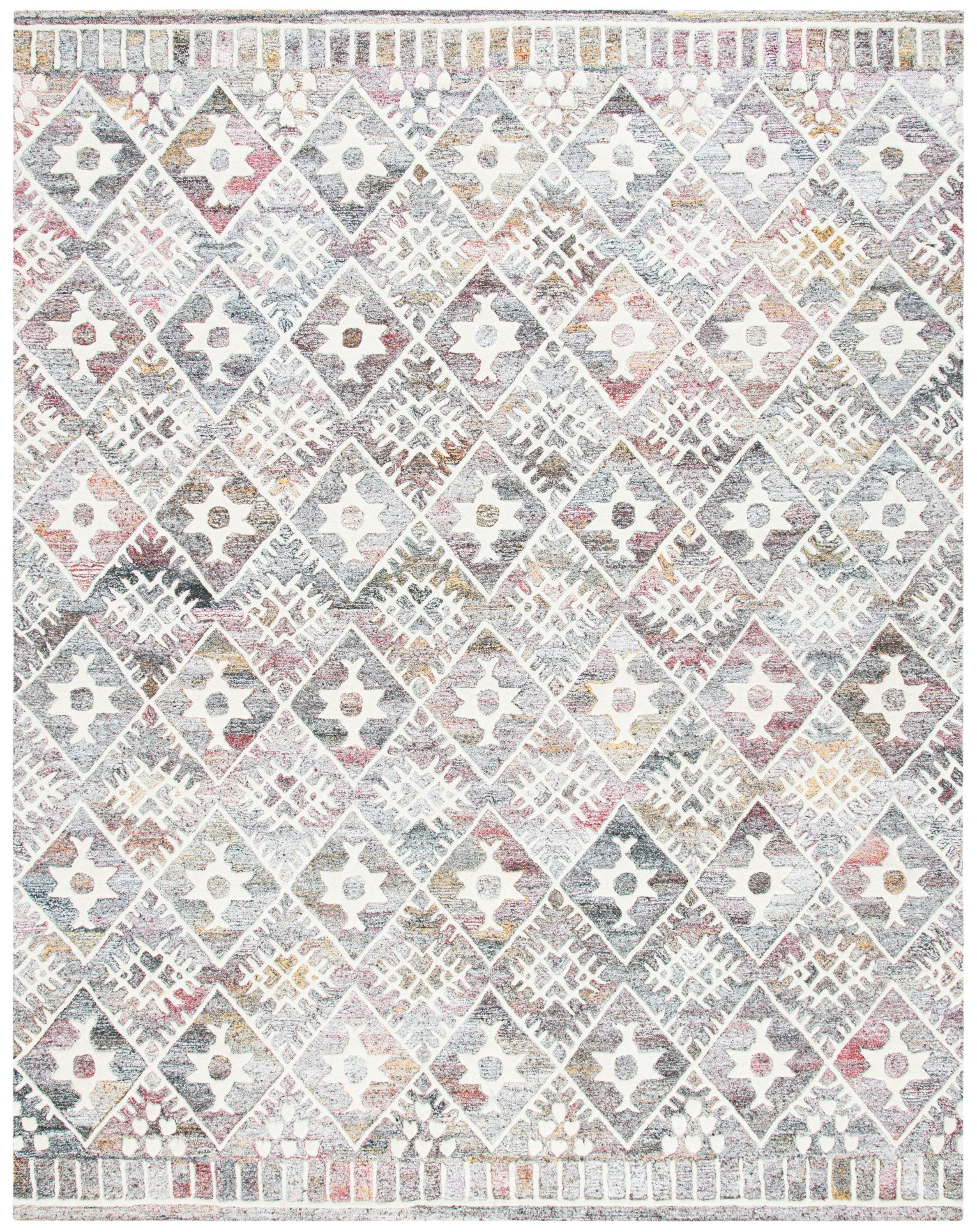 SAFAVIEH Roslyn Desi Geometric Area Rug, Red/Ivory, 9' x 12'