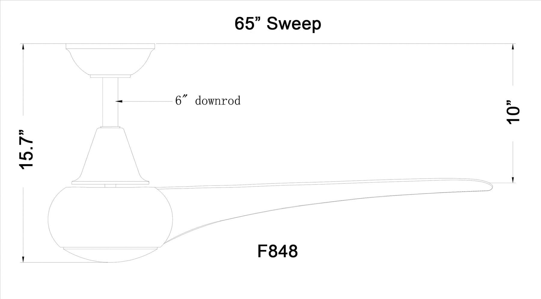 65" Minka Aire Modern Indoor Ceiling Fan LED Light Remote Control Coal for Living Room Kitchen Bedroom Family Dining House Office