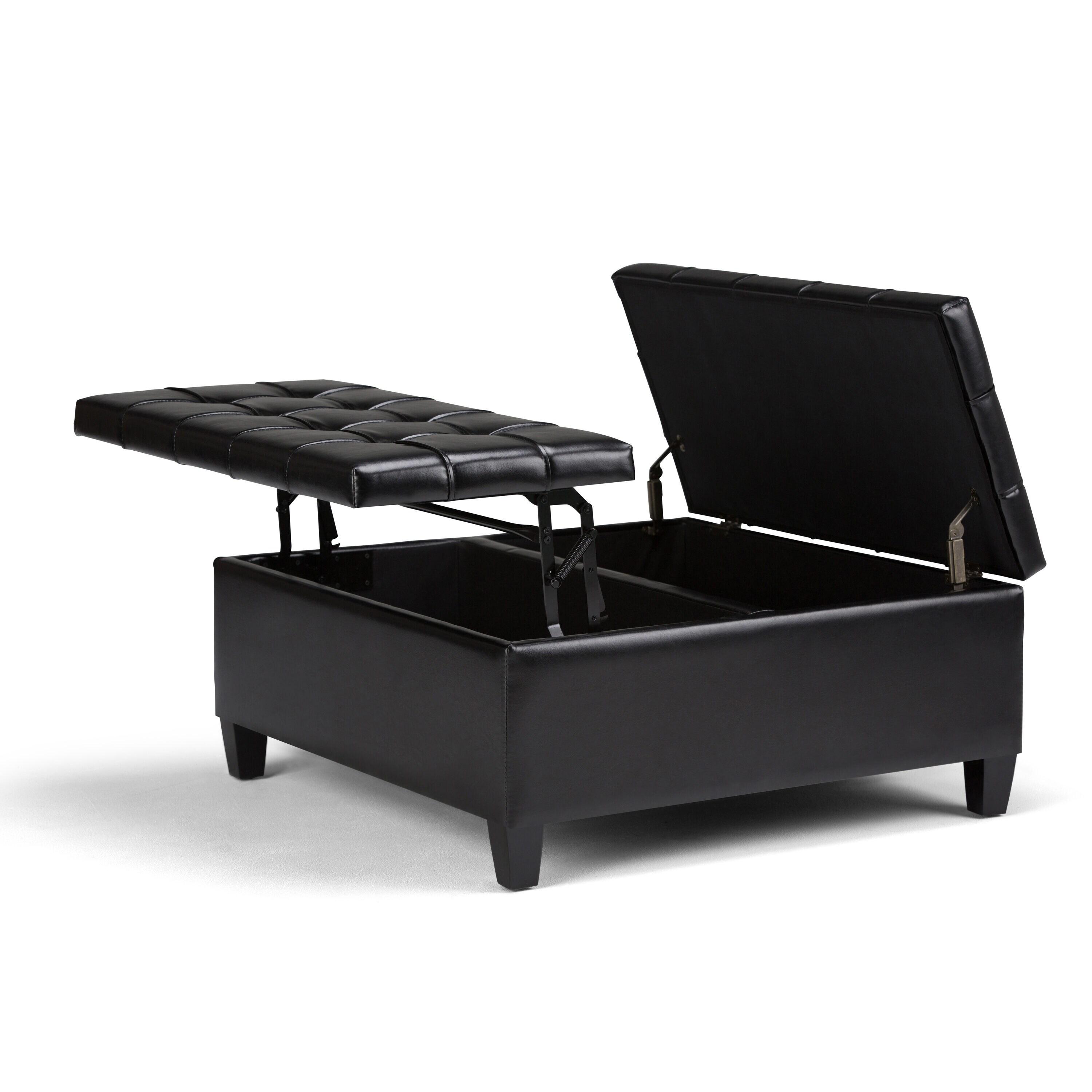 Simpli Home Harrison Coffee Table Storage Ottoman
