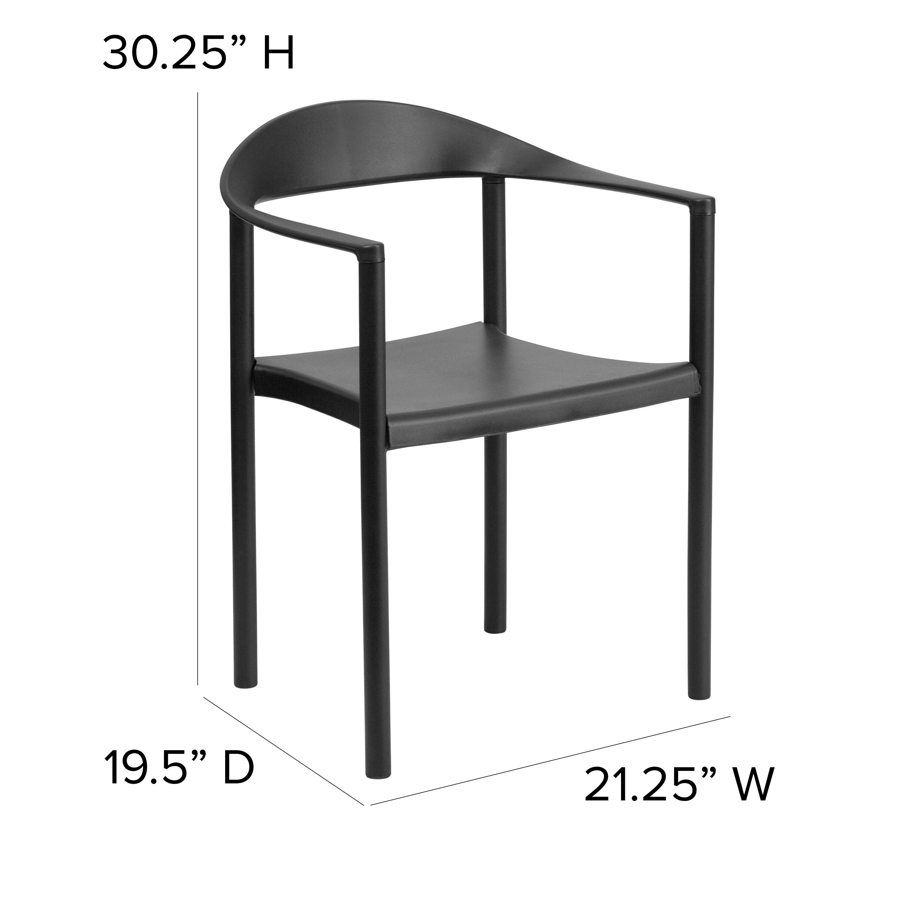 Flash Furniture HERCULES Series 1000 lb. Capacity Black Plastic Cafe Stack Chair