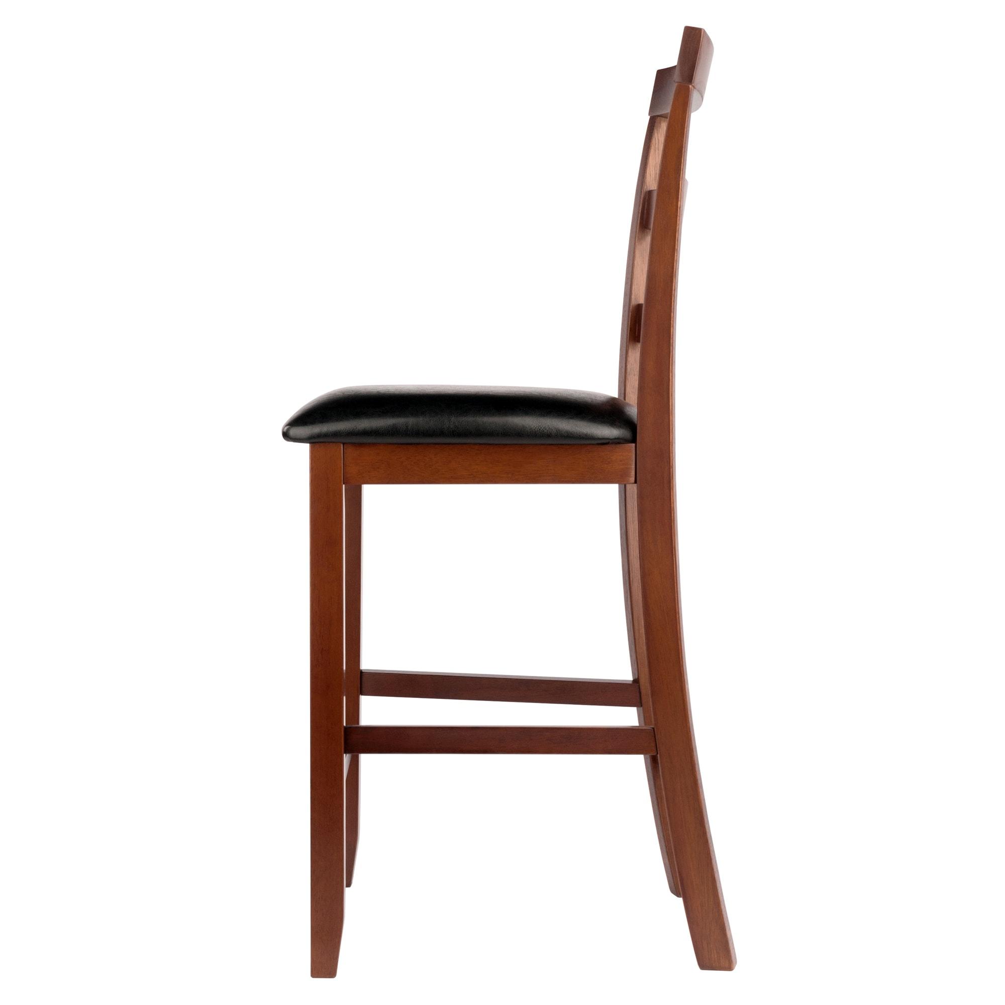 2pc Simone Counter Height Barstool Set Black/Walnut - Winsome