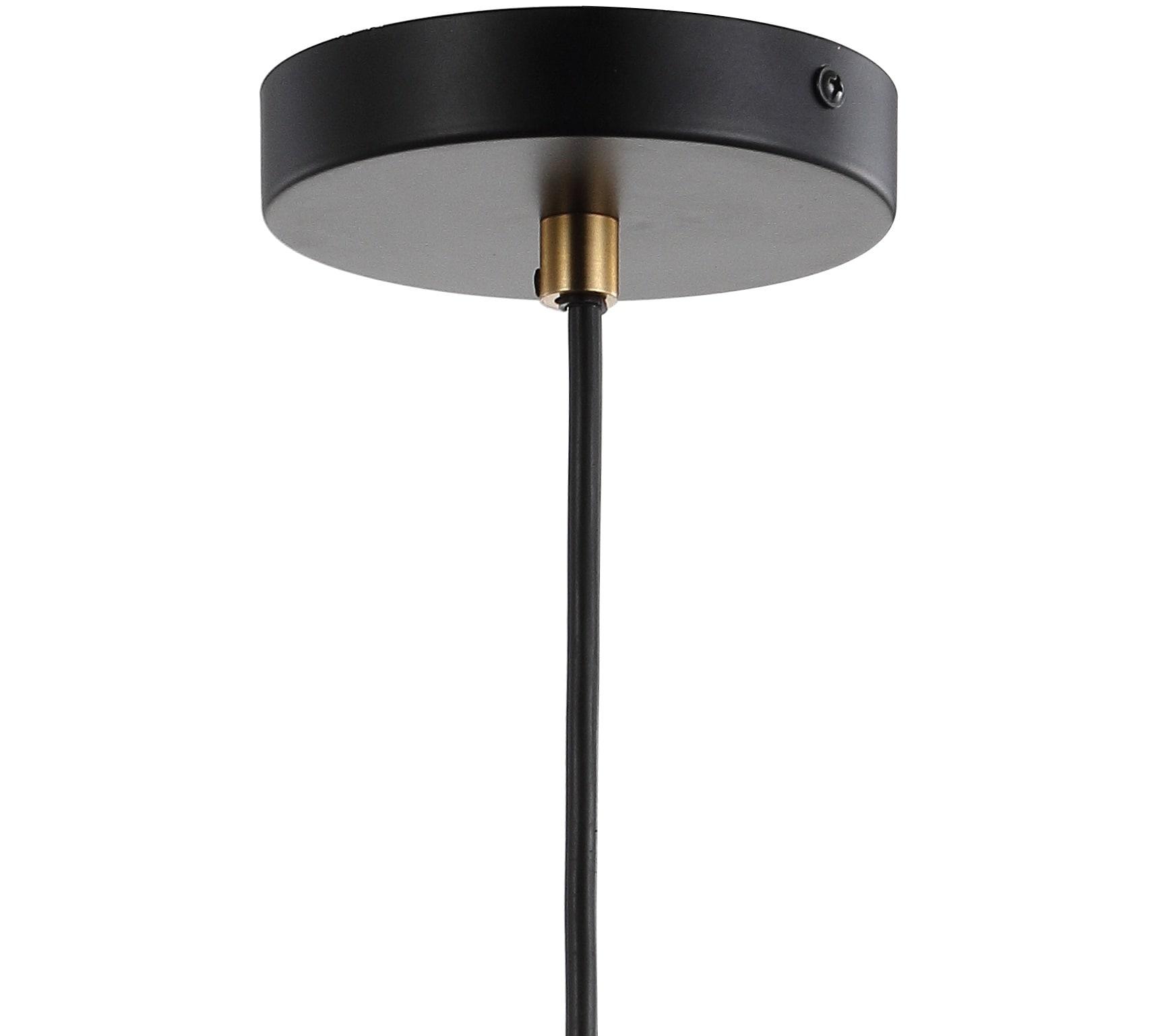 Edison 5.75 in. 1-Light Black/Brass Gold Metal LED Pendant