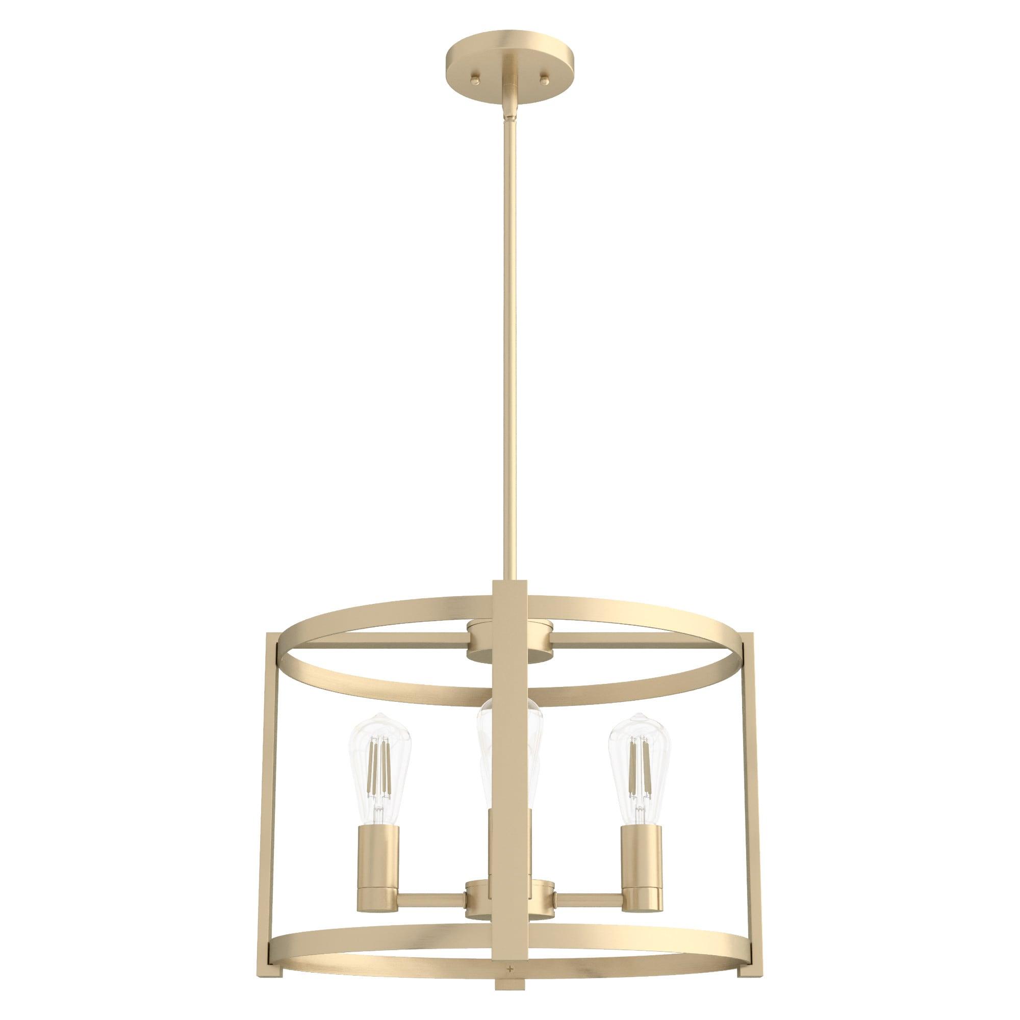 Hunter - Astwood 4-light Alturas Gold, Medium Size Chandelier, Dimmable, Caged Style, Drum Shaped, for Bedrooms, Kitchens, Dining, Living Rooms - 19958