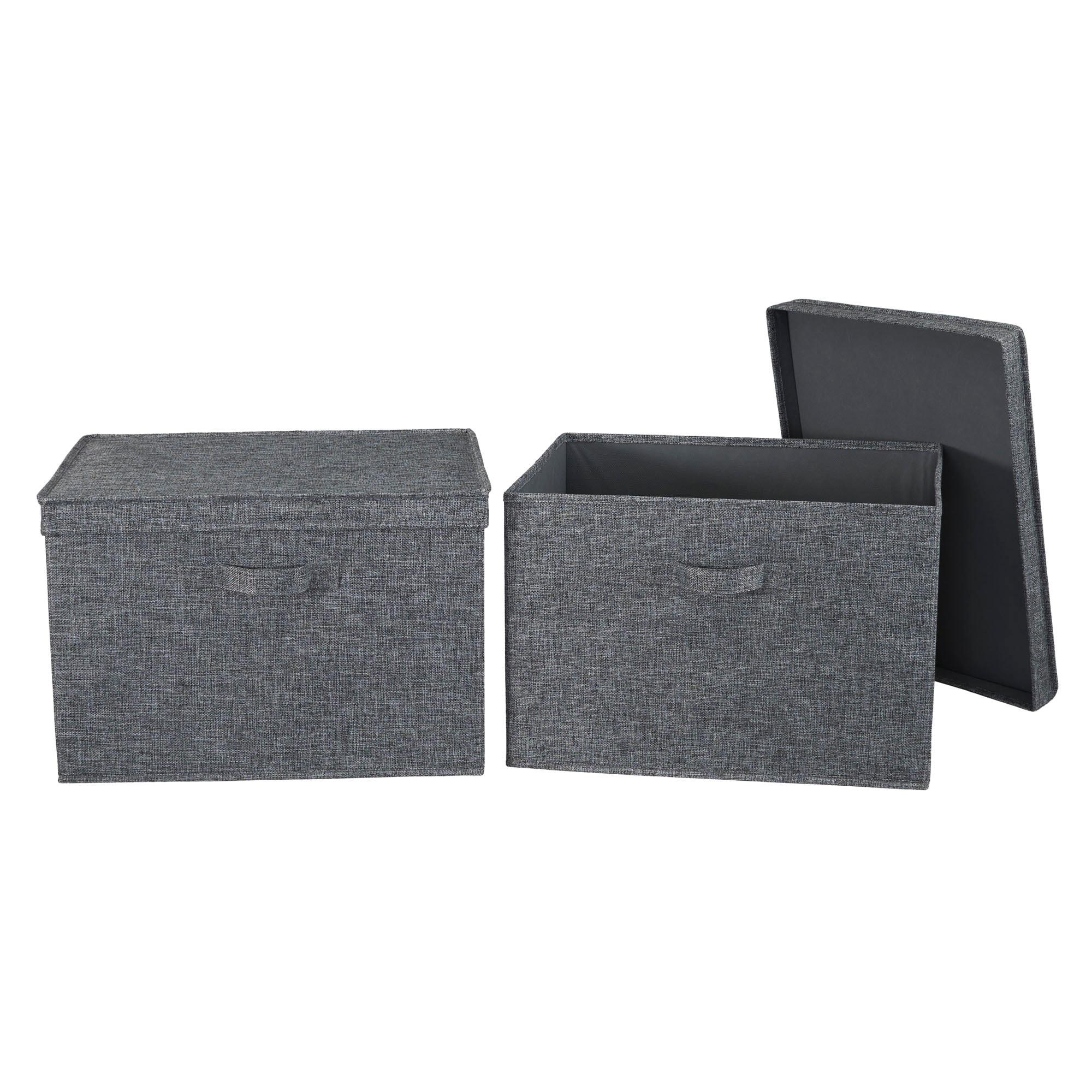 Household Essentials Household Essentials Wide Storage Box Fabric Bin (Set of 2)