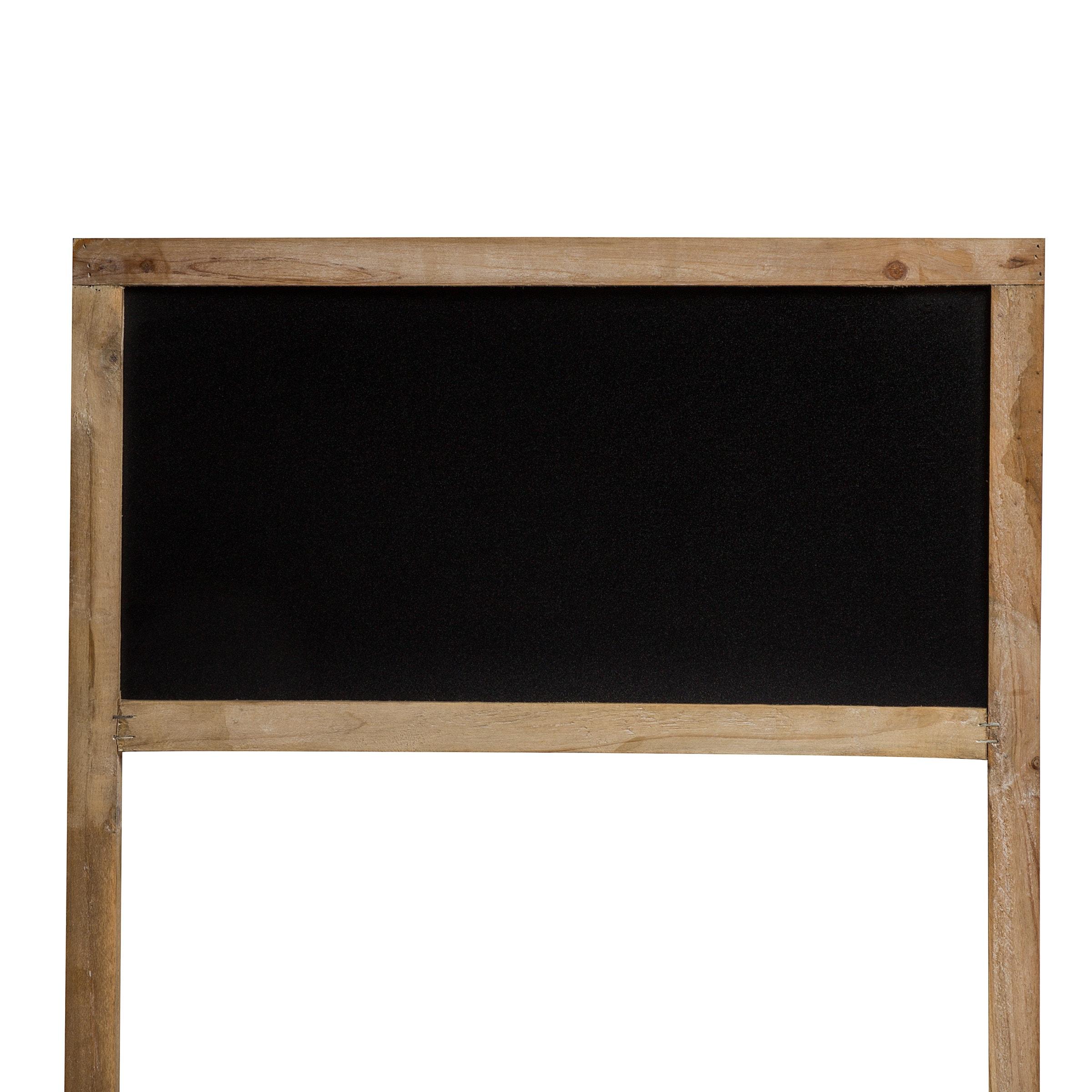 59" Tall Rustic Fir Wood Cart Plant Stand with Chalkboard