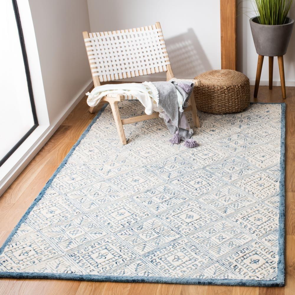 Glamour GLM660 Hand Tufted Area Rug - Blue/Ivory - 6'x6' - Safavieh.