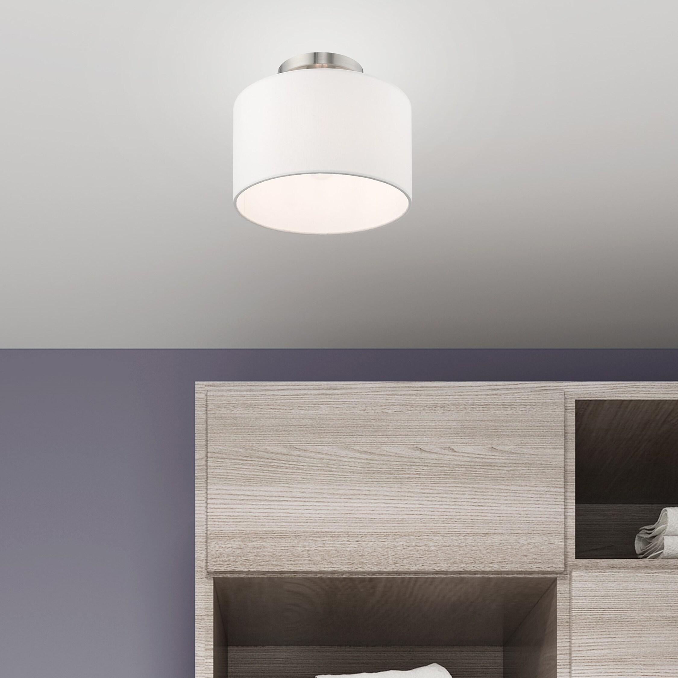 Livex Lighting Clark 1 - Light Semi-Flush Mount in  Brushed Nickel