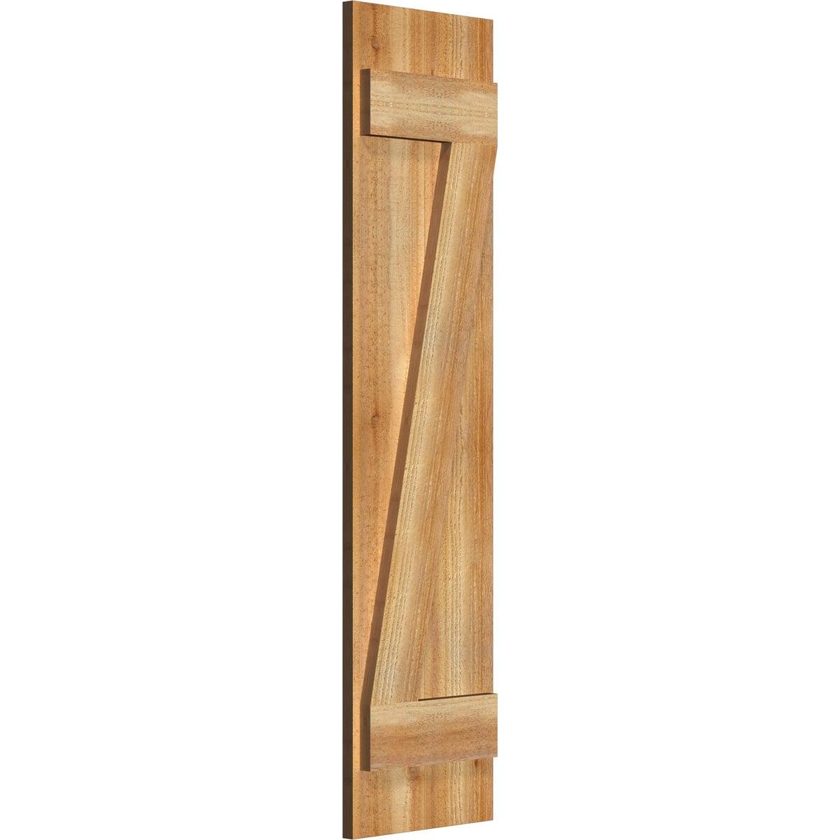 Ekena Millwork TimberCraft 5 3/8" Boards Joined Board-n-Batten Shutters w/Z-Bar, Western Red Cedar (Per Pair) (Set of 2)