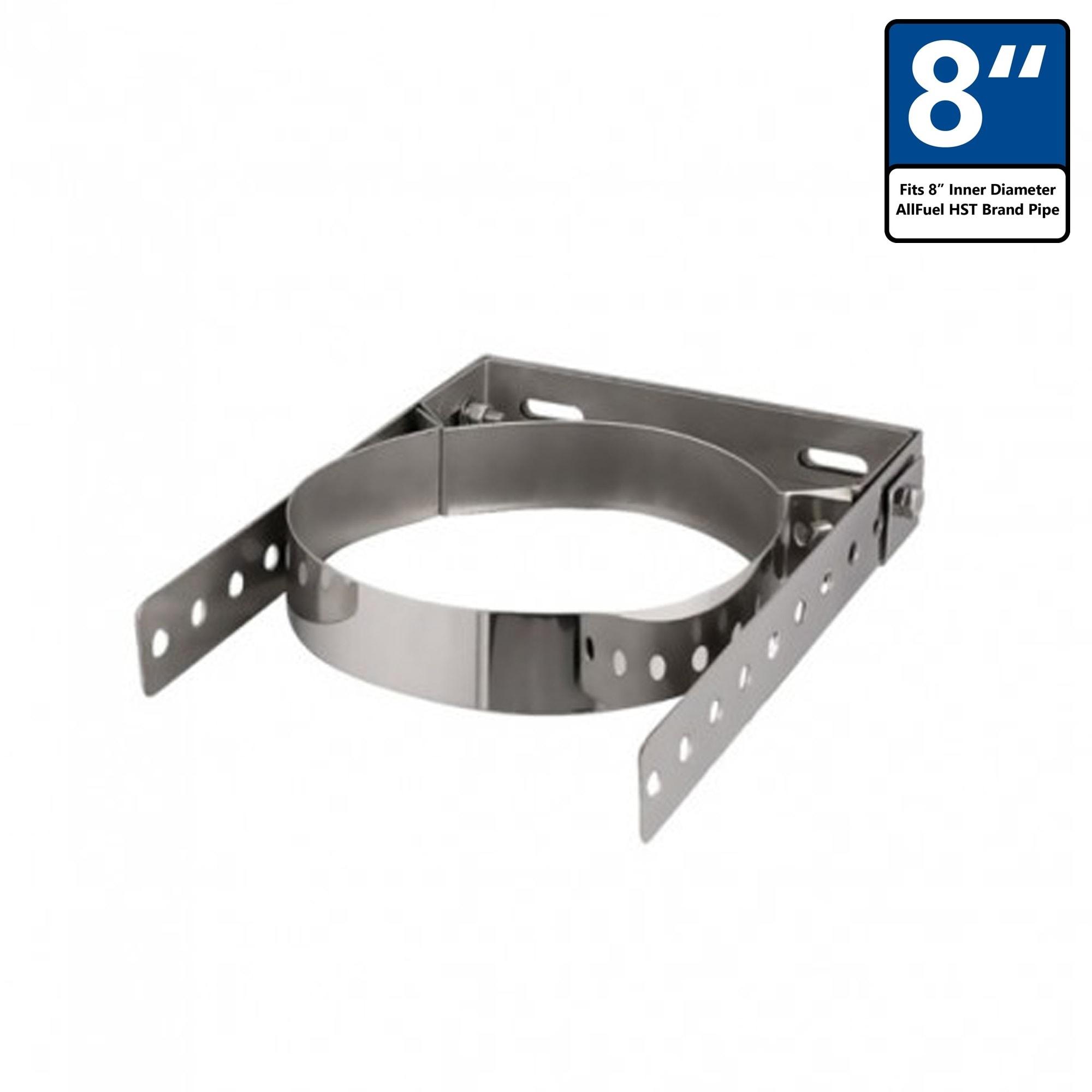 Adjustable Stainless Steel 8" Wall Bracket for Chimney Pipe