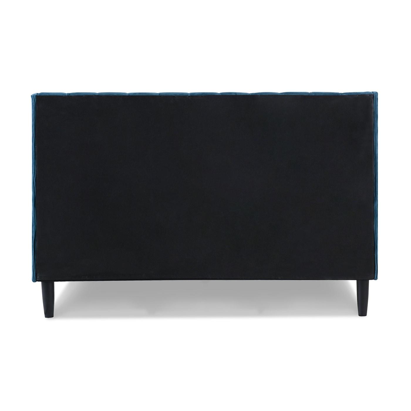 Sandy Wilson Home Aspen Tufted Headboard Platform Bed Queen Satin Teal Velvet