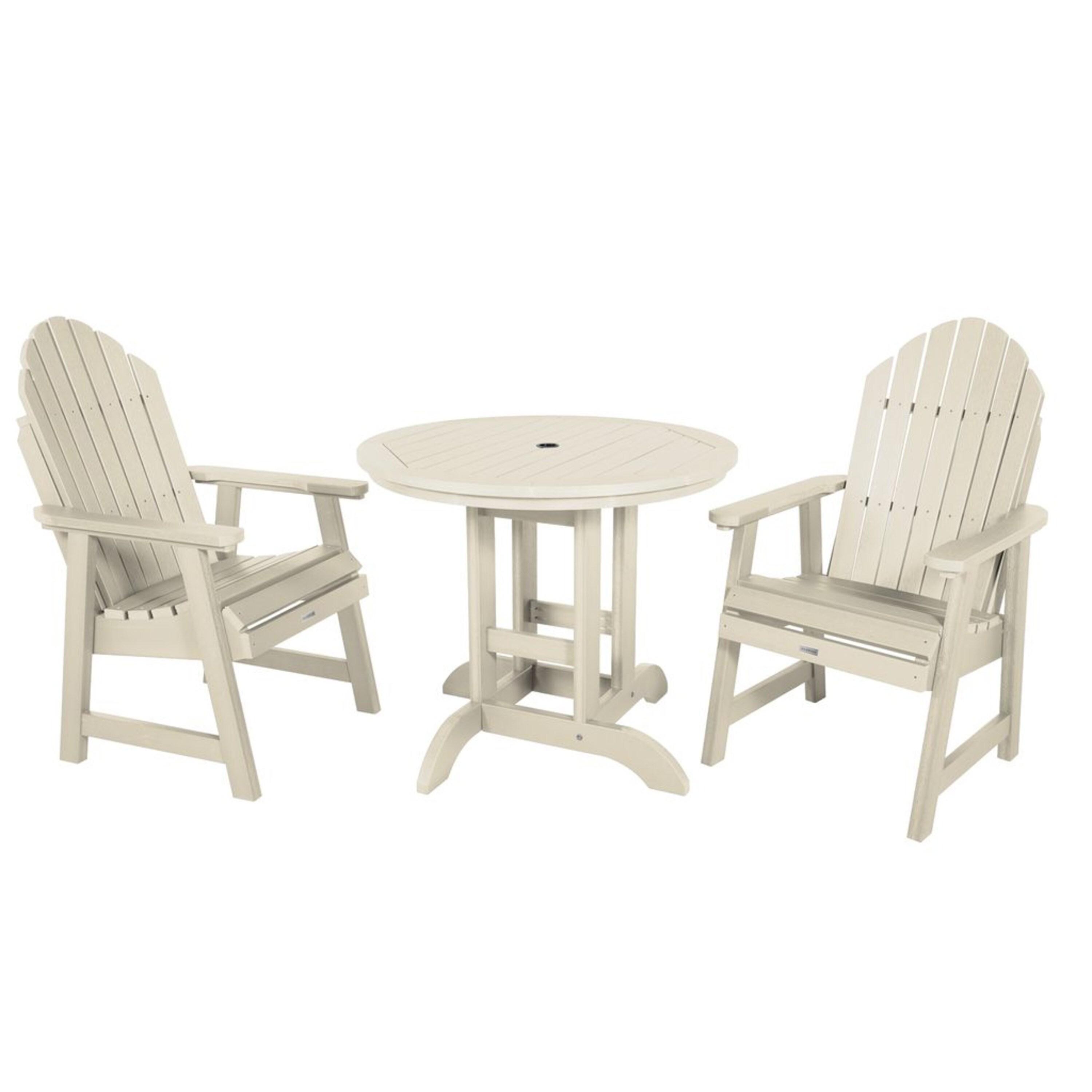 Highwood's 36" Round 3-pc Hamilton Dining Set - Dining Height, Outdoor, Eco-friendly, Synthetic Wood
