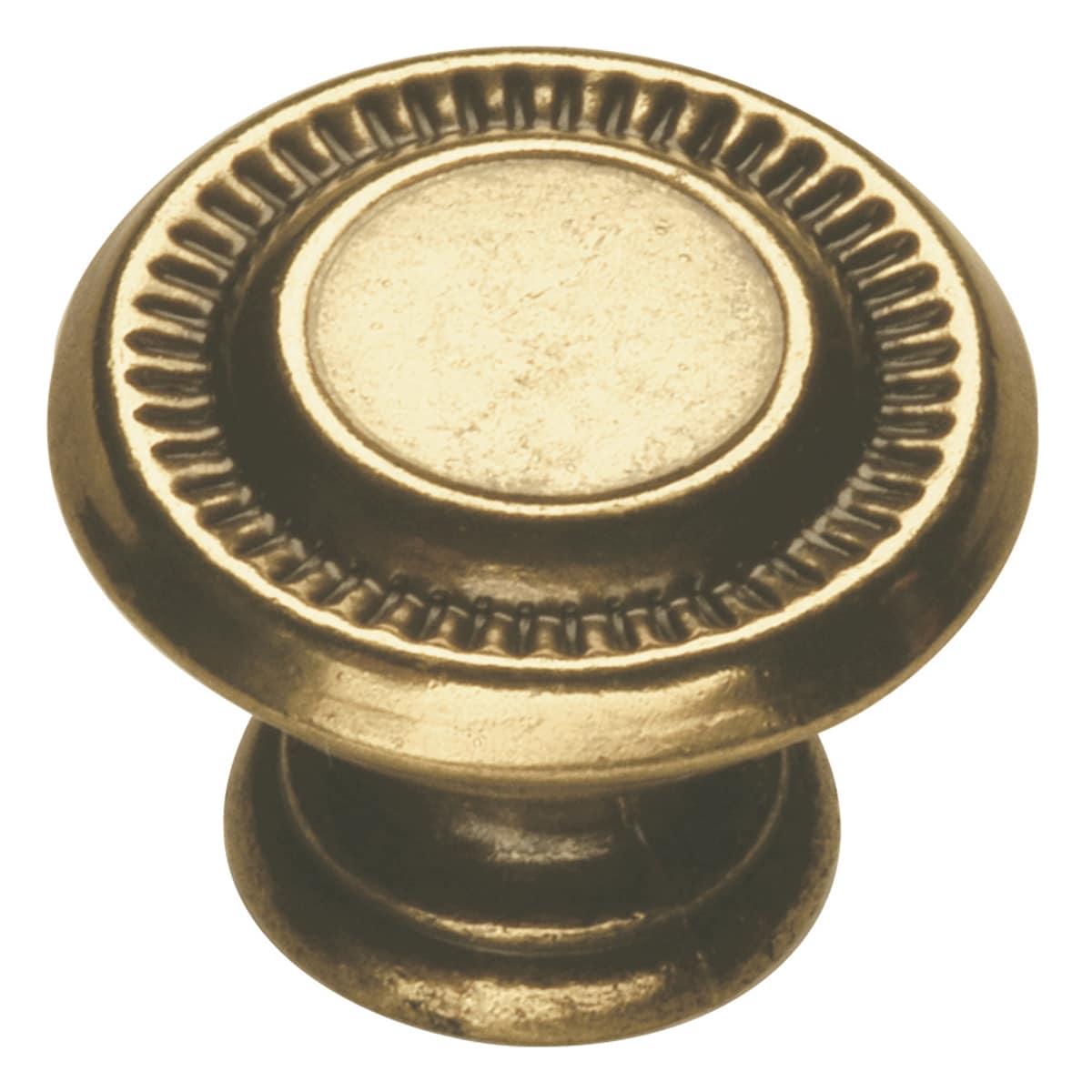 Lancaster Hand Polished Brass Round Cabinet Knob 10-Pack