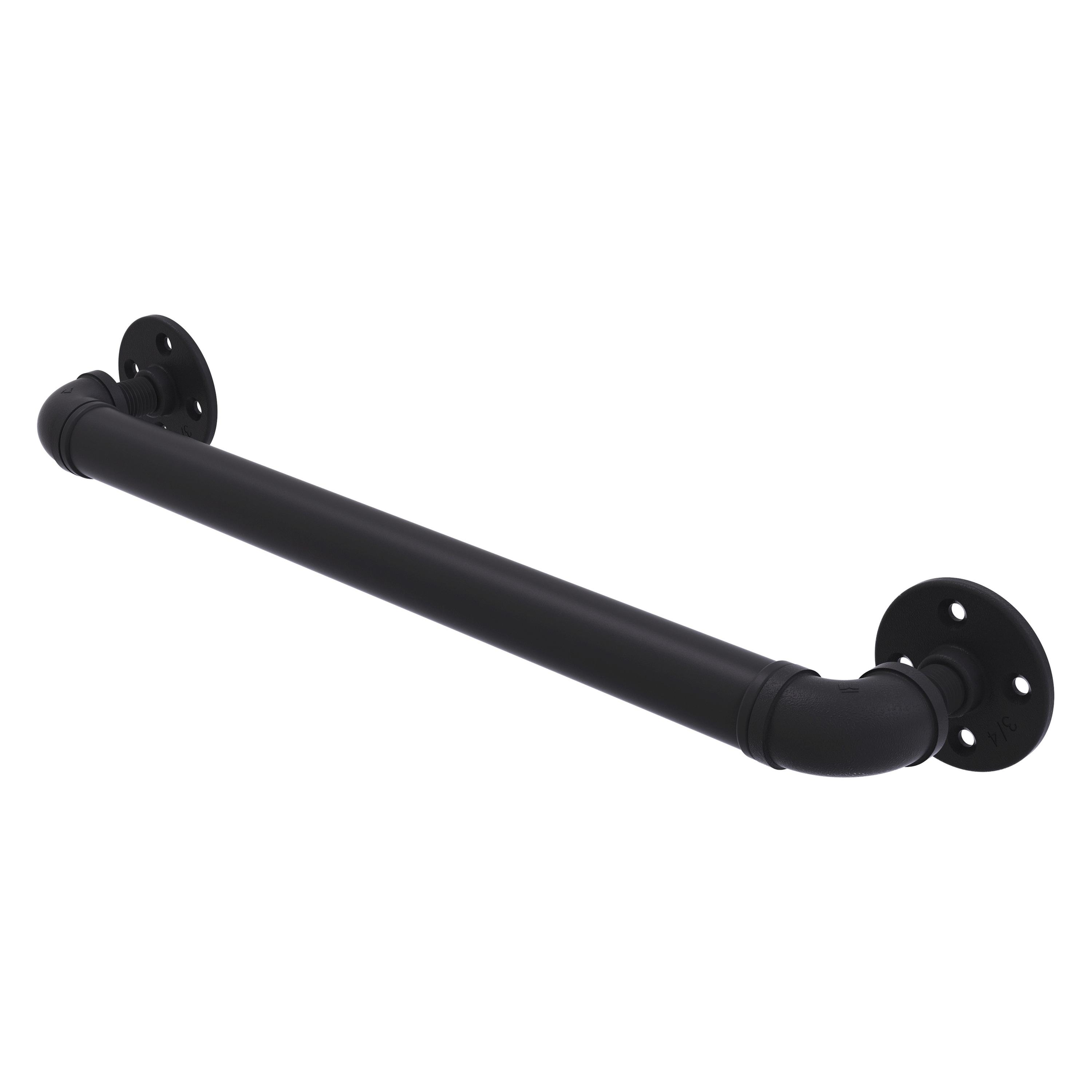 Matte Black Industrial Metal Bathroom Grab Bar