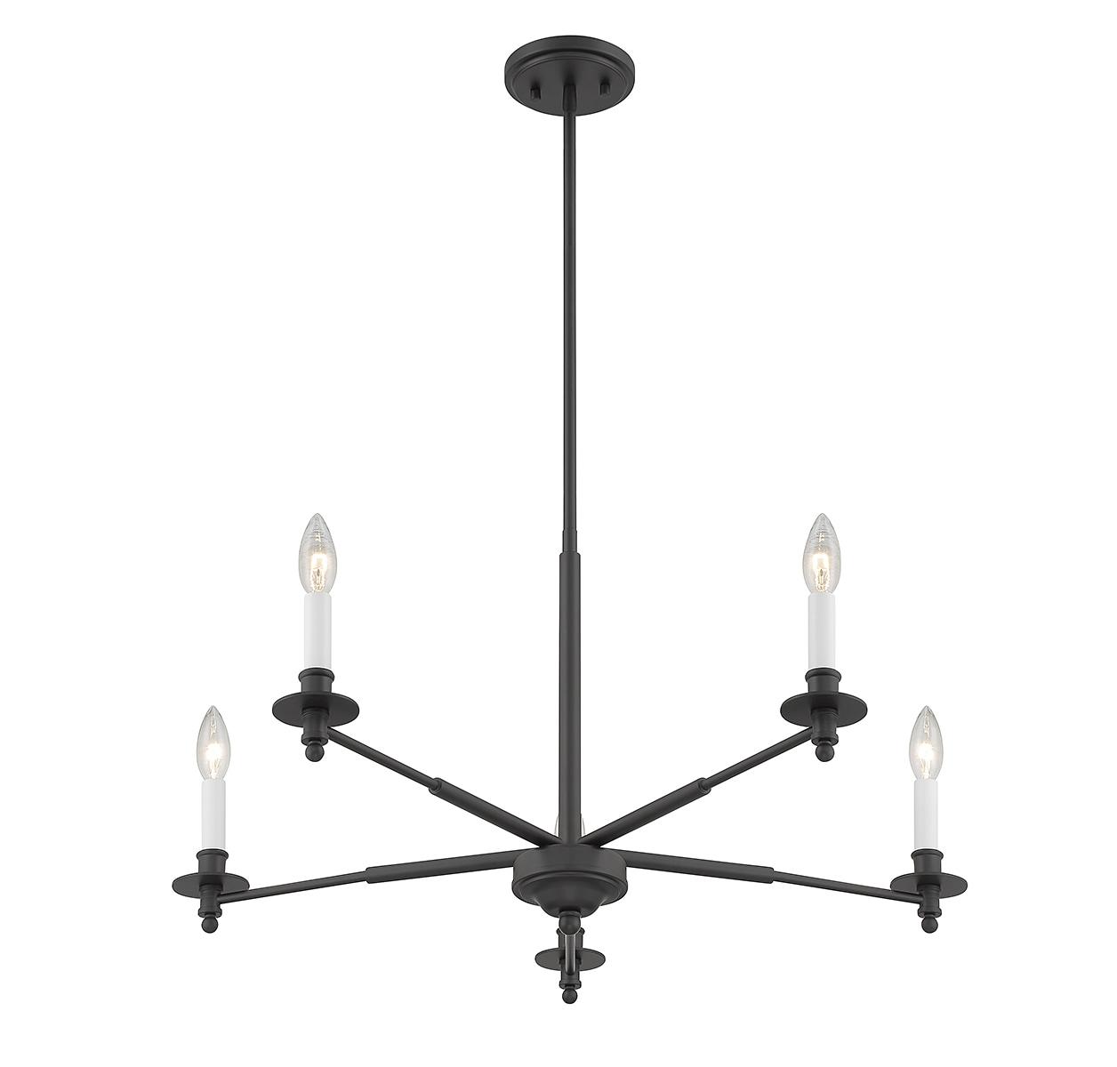 Jasmine 5-Light Chandelier in Matte Black