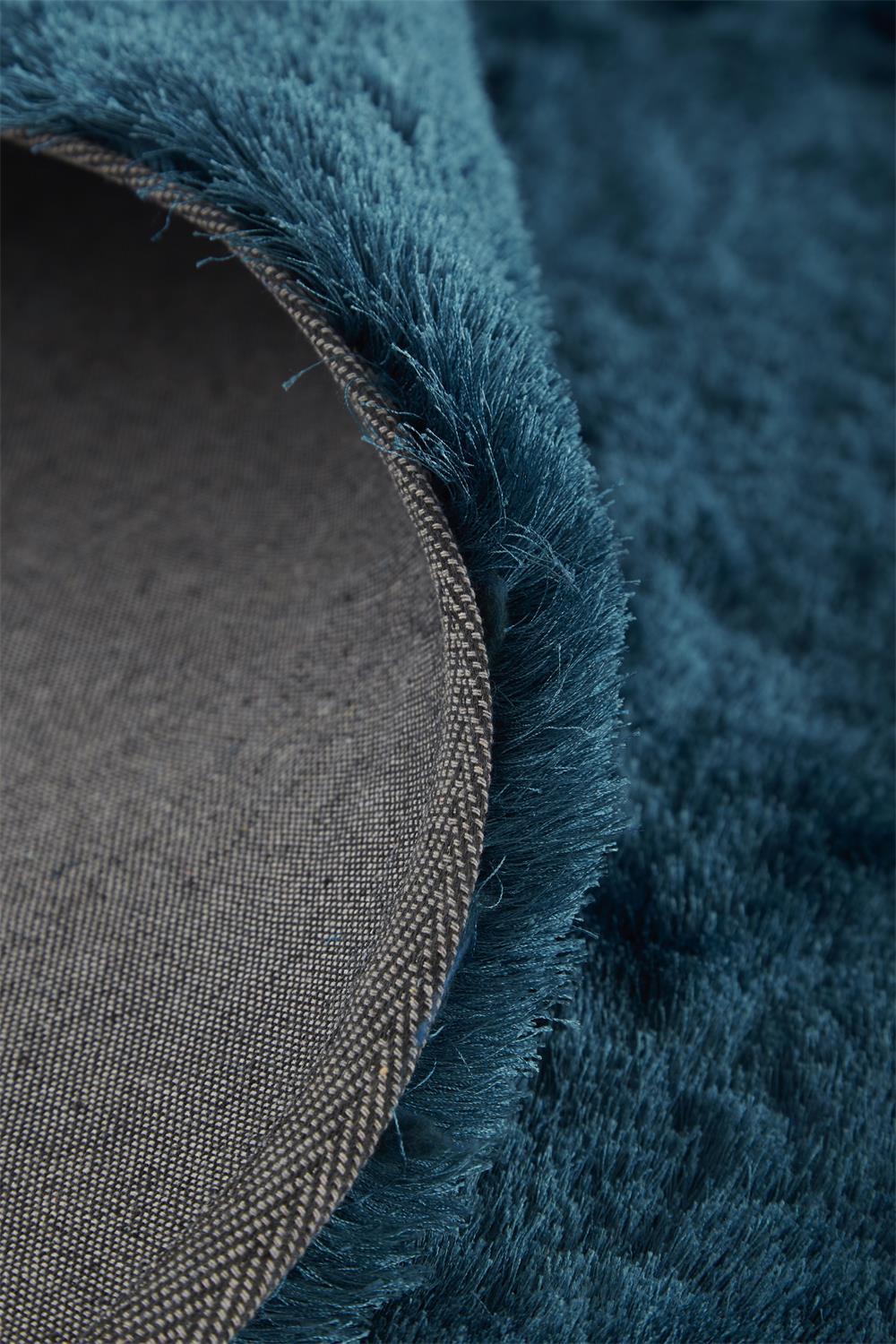 Freya Teal Shag 2'x3' Hand-Tufted Wool and Viscose Rug
