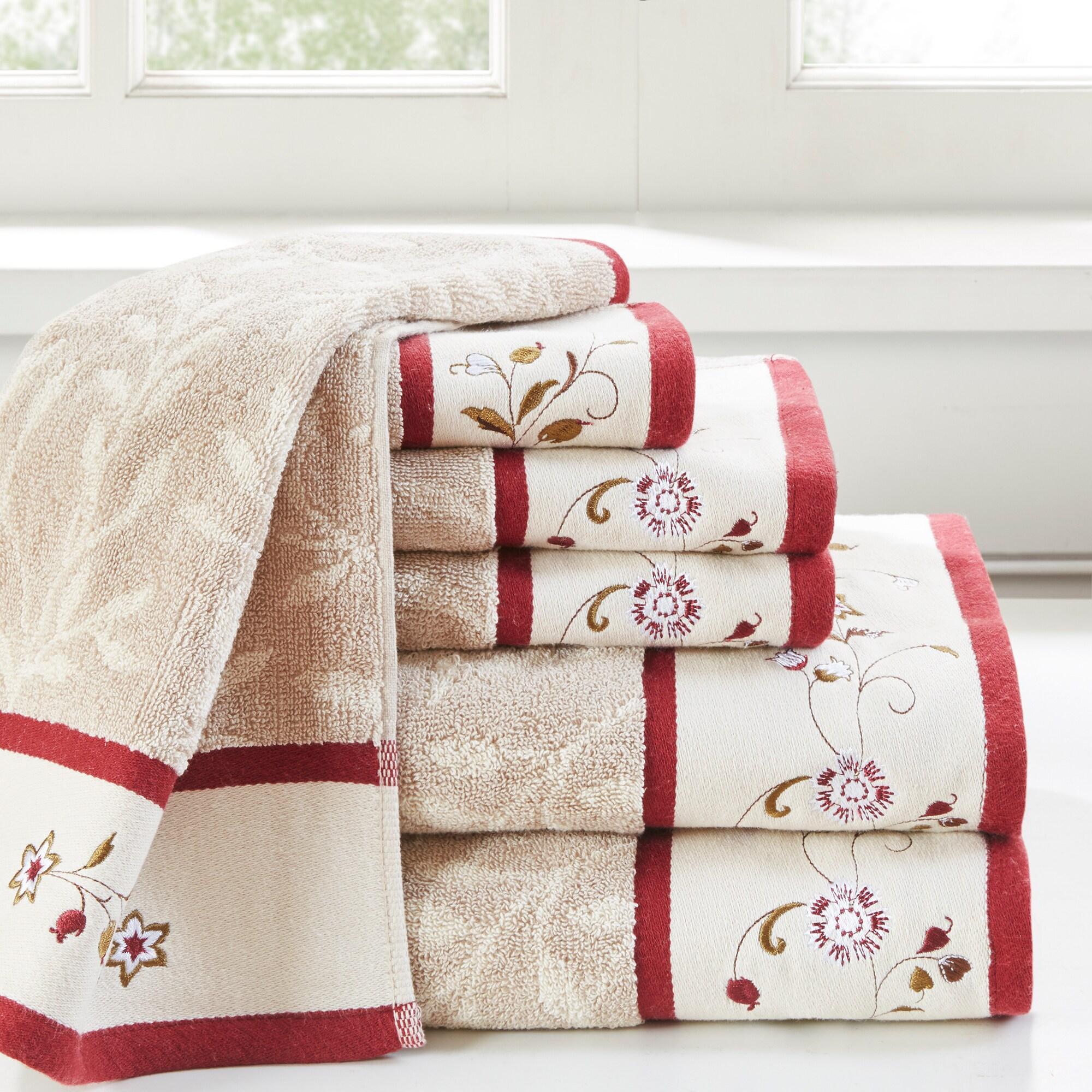 Madison Park Raheem Embroidered Cotton Jacquard Towel Set (Set of 6)