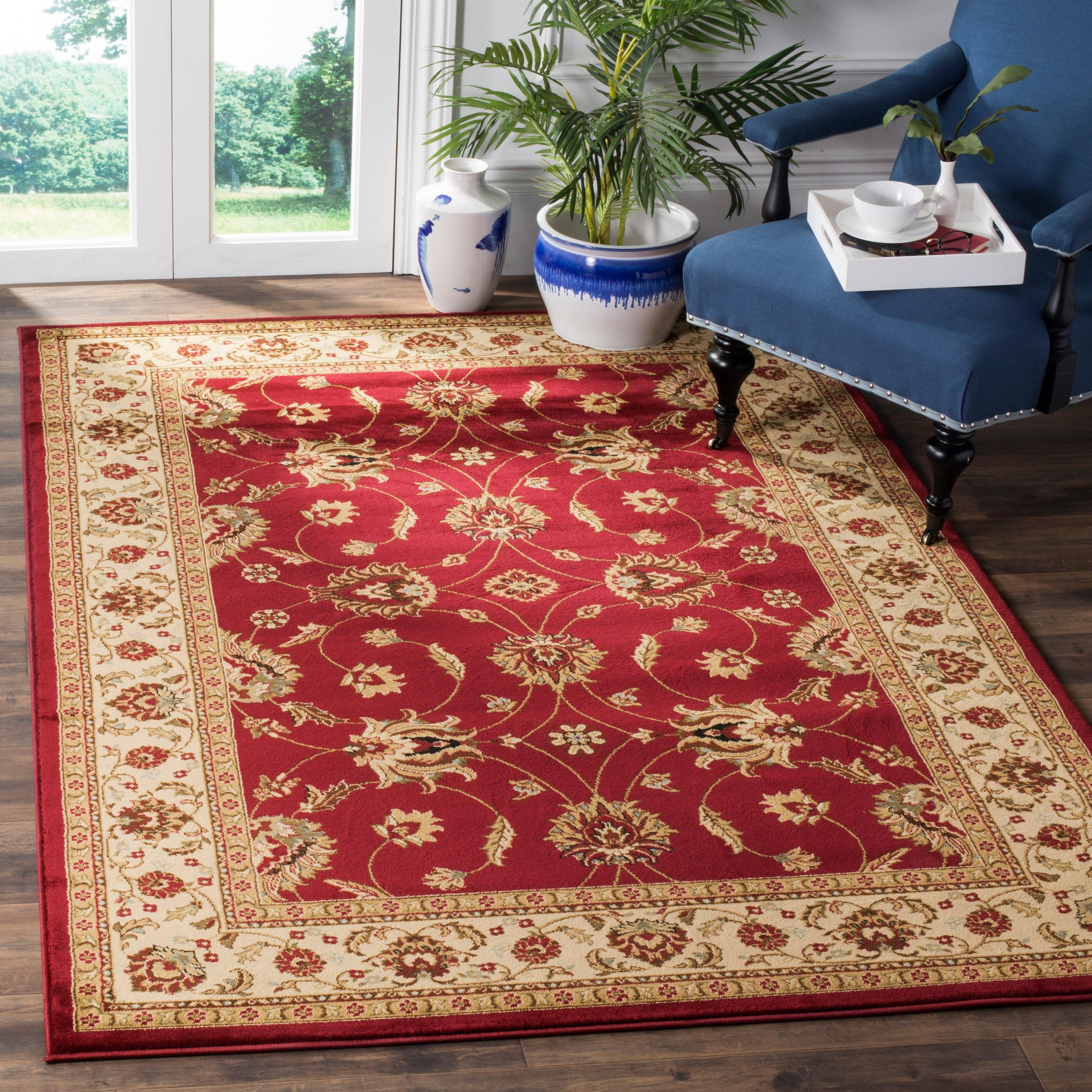 Lyndhurst LNH553 Power Loomed Area Rug - Red/Ivory - 8'x11' - Safavieh.