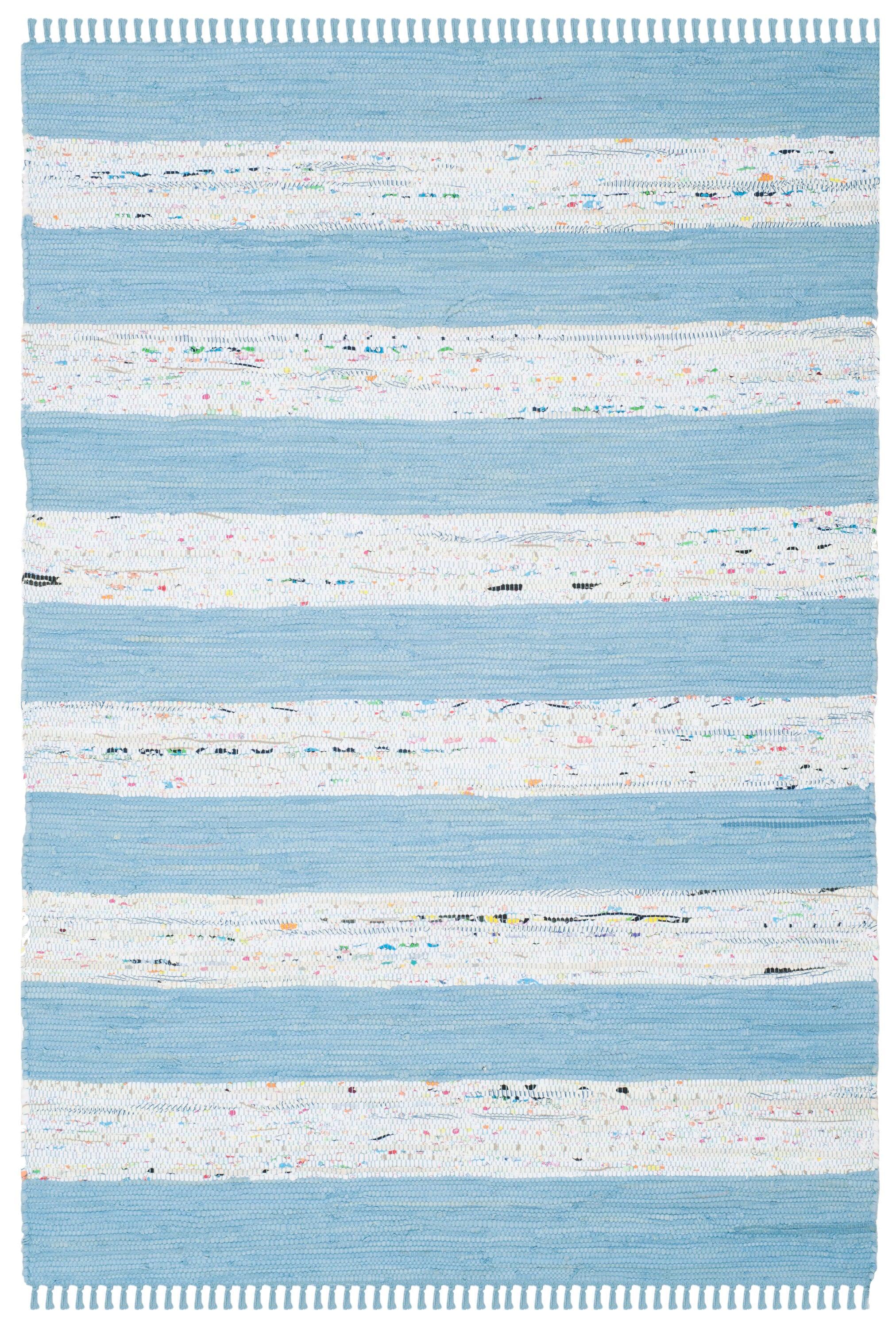 Montauk MTK720 Hand Woven Indoor Area Rug - Ivory/Turquoise - 4'x6' - Safavieh.