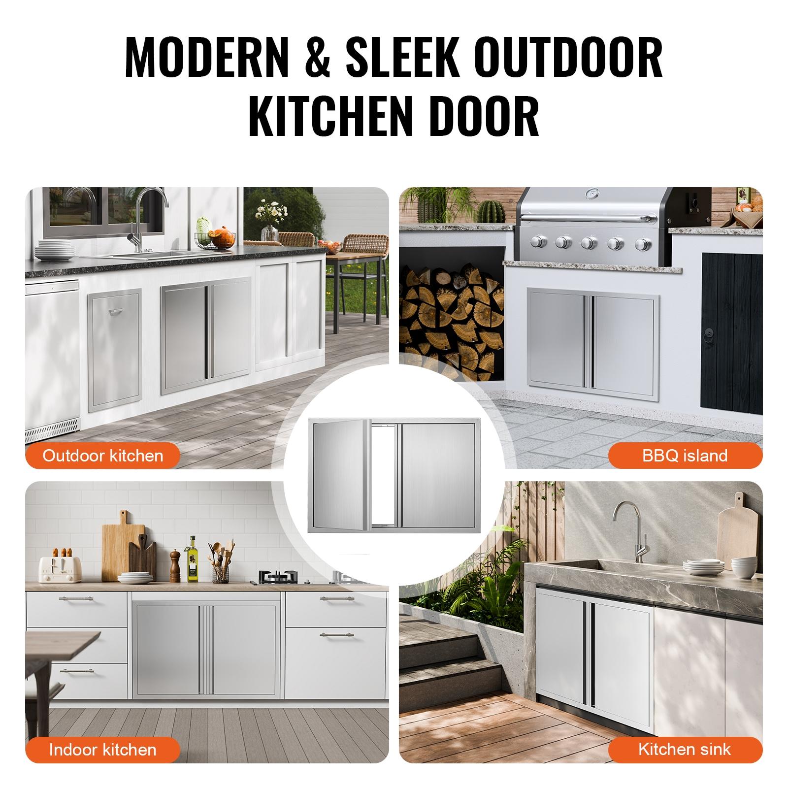 BBQ Access Door, 36W x 24H Inch Double Outdoor Kitchen Door