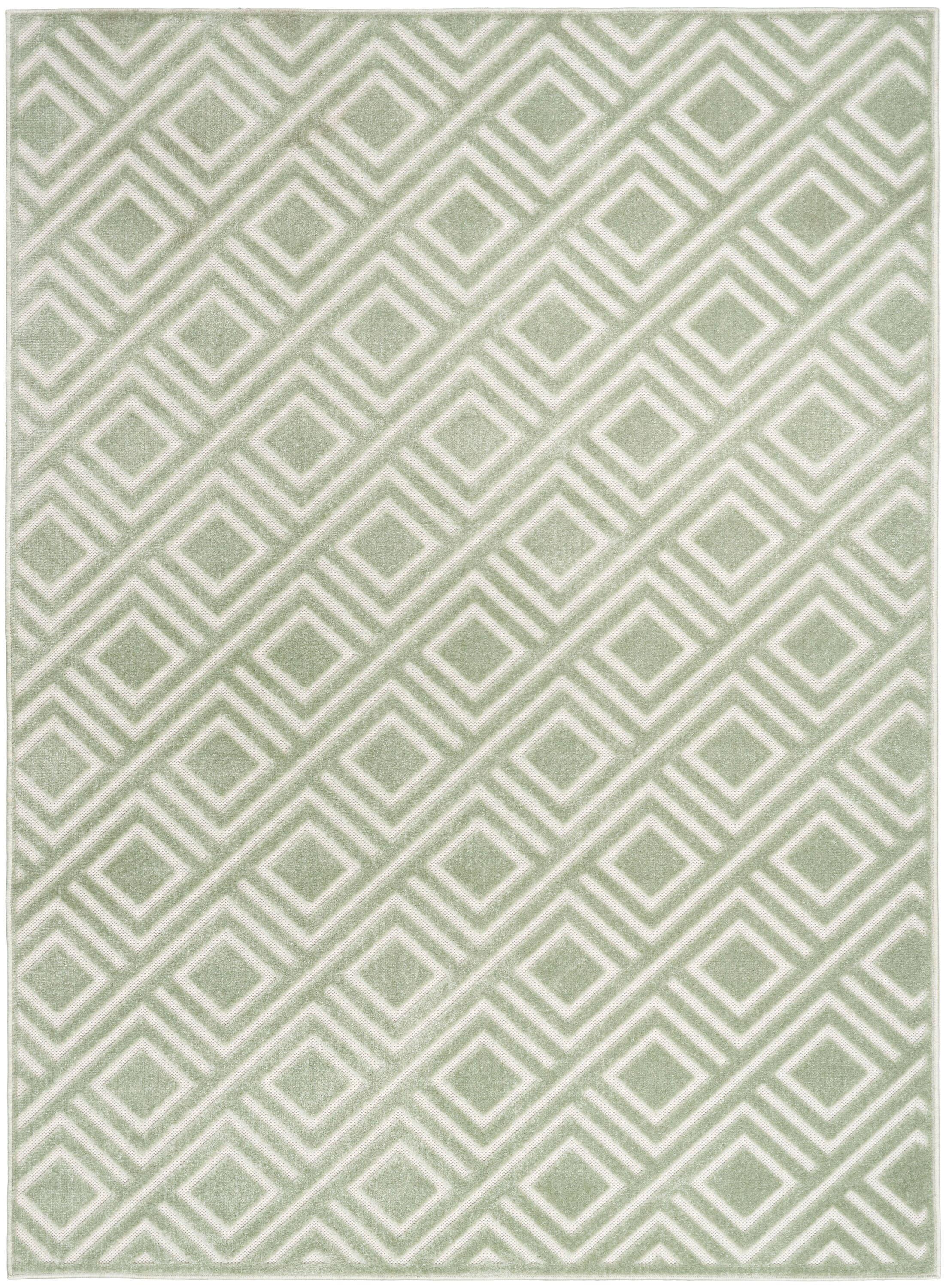 Nourison Casual 6'7" x 9'2" Green Modern Indoor Rug