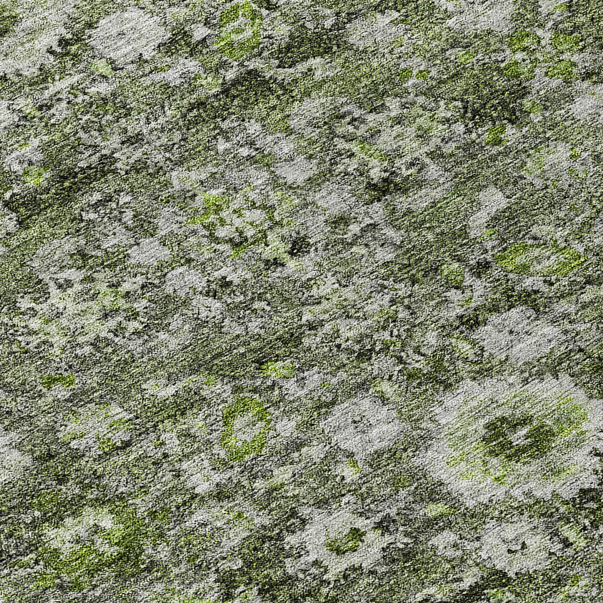 Green Synthetic Flat Woven Rectangular Washable Rug