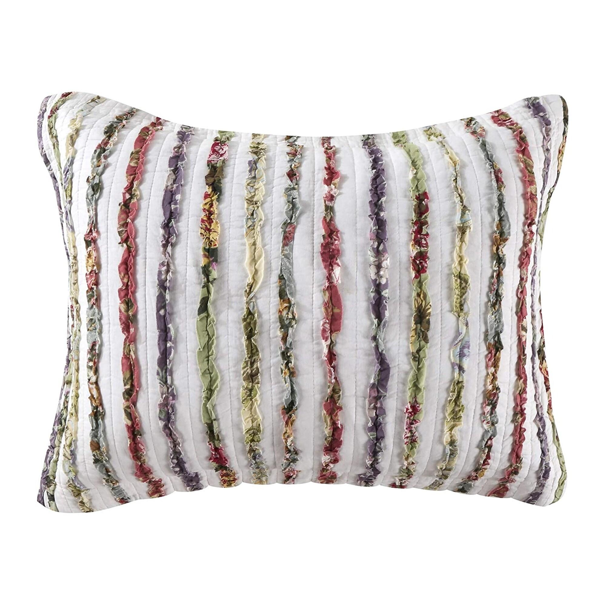 Greenland Home Fashions Bella Ruffle Cotton Modern Farmhouse Quilt Set