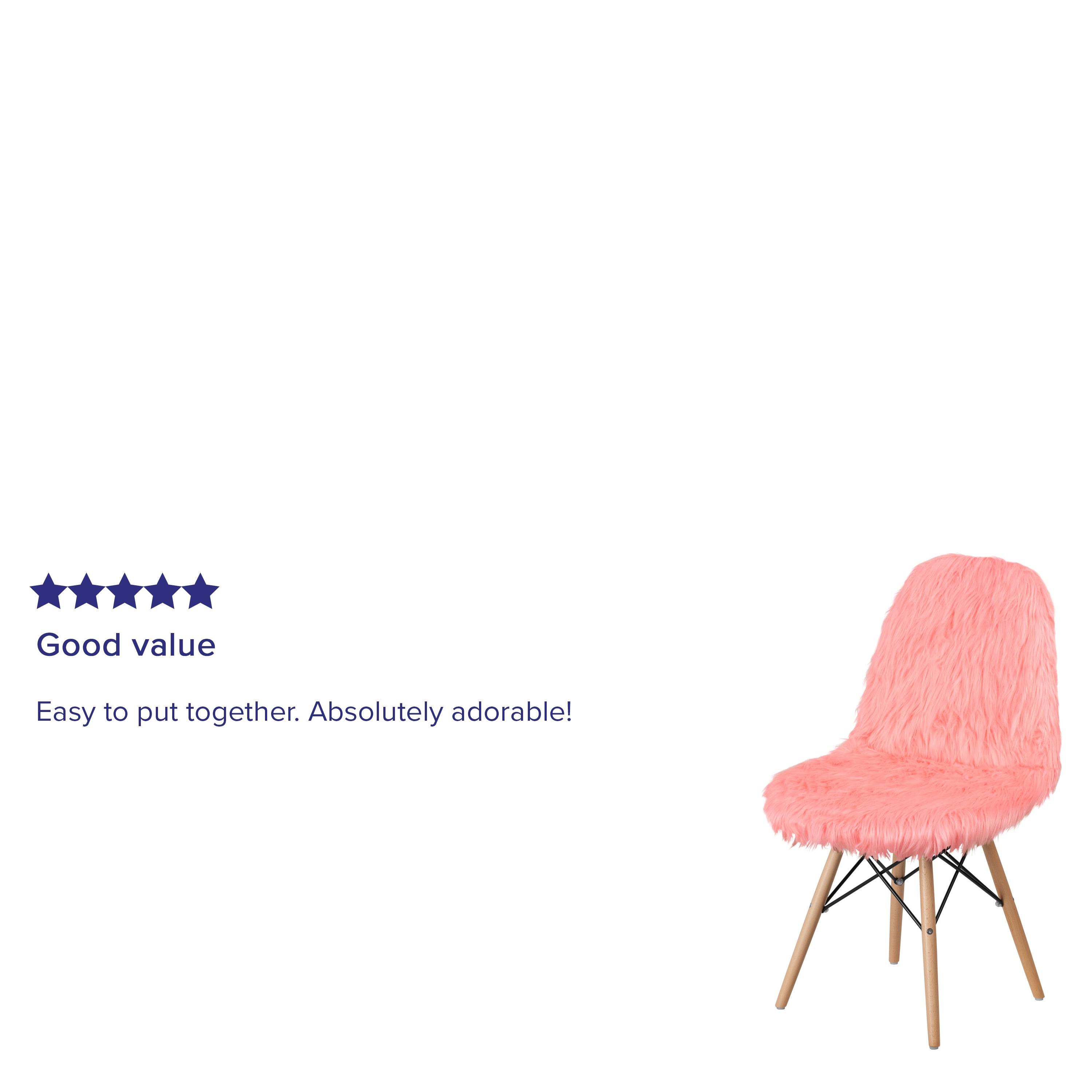 Flash Furniture Shaggy Dog Hermosa Pink Accent Chair