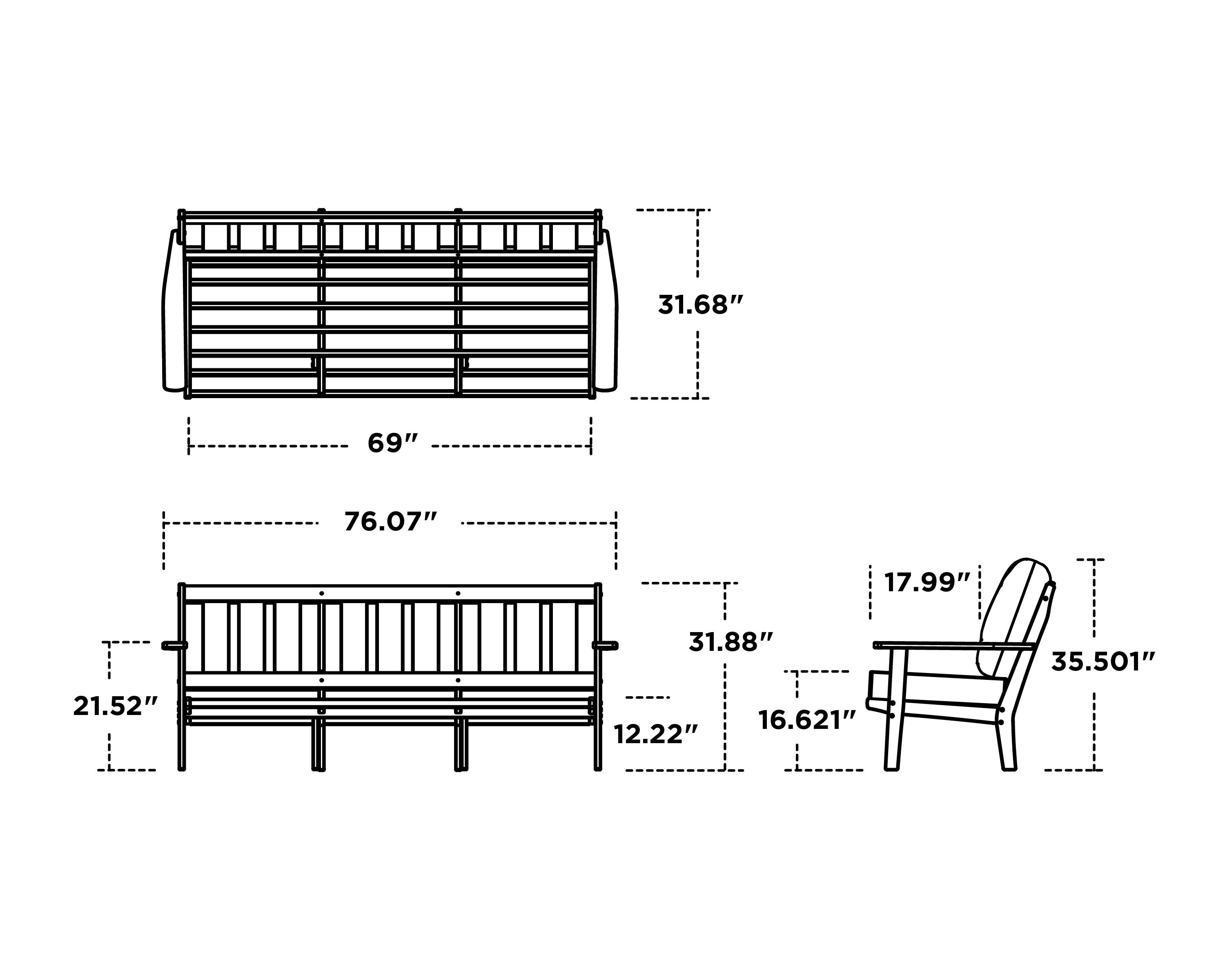 Oxford 4-Piece Deep Seating Set with Sofa