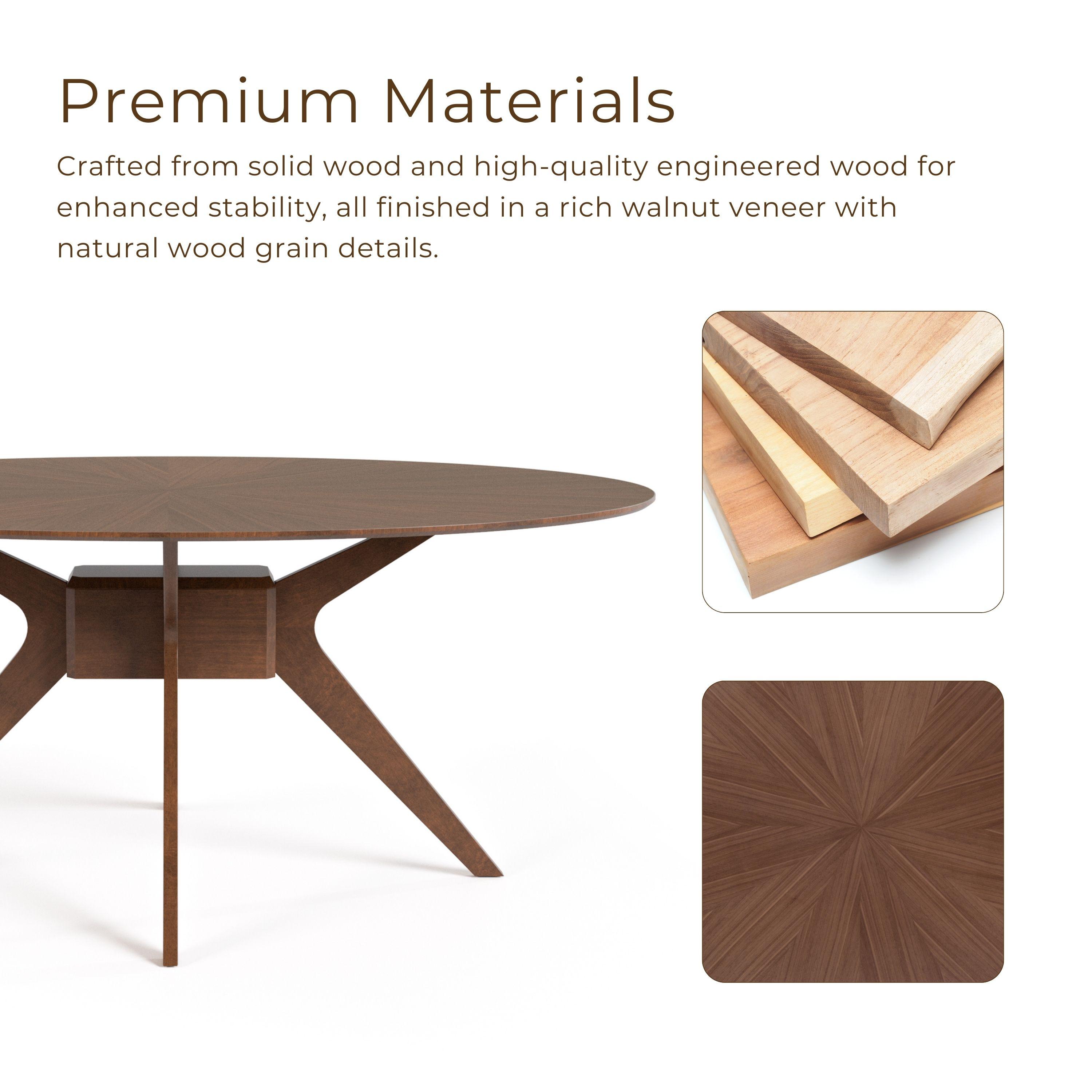 HOMES: Inside + Out 5pc Pearlcrest Mid-Century Modern Dining Table Walnut