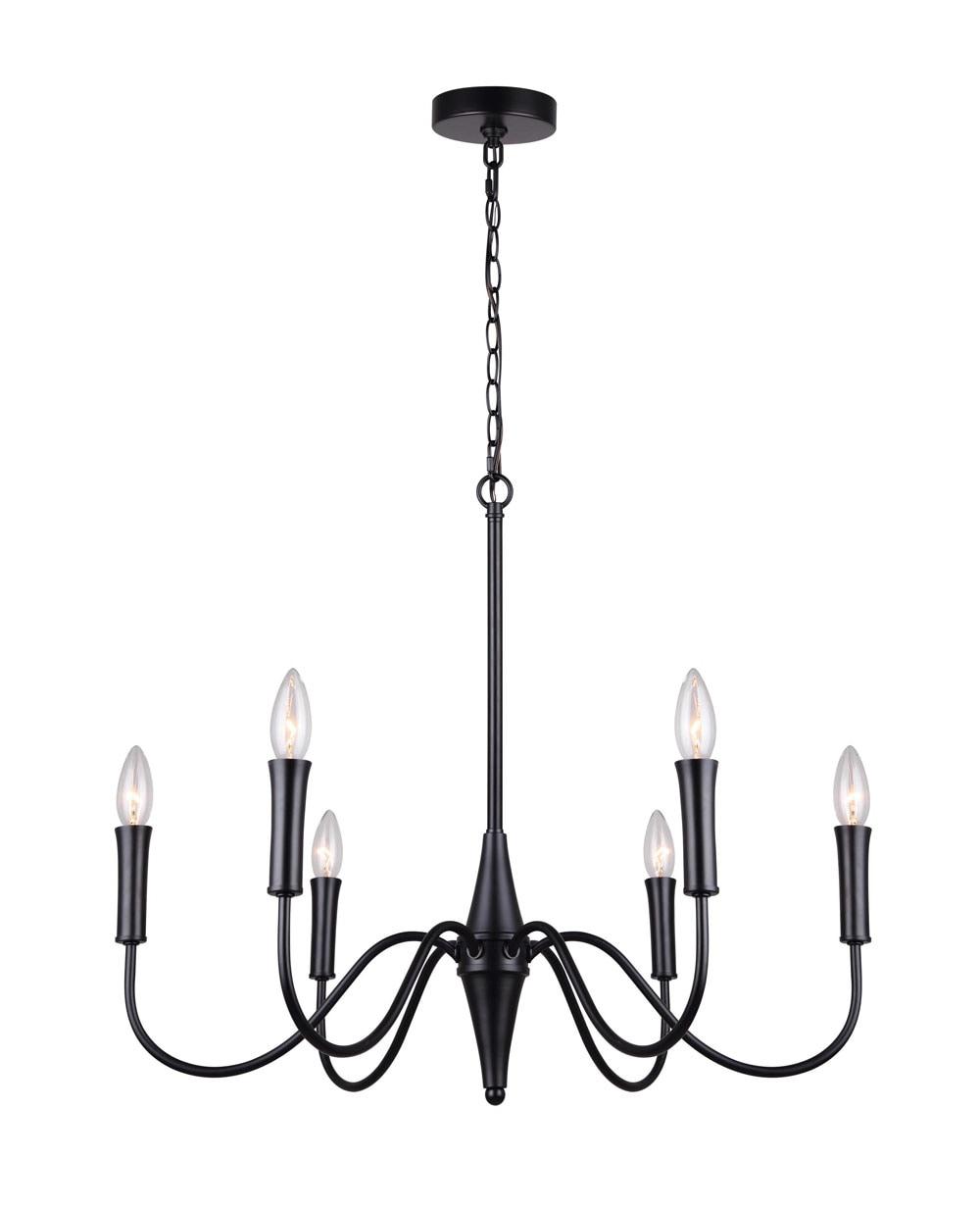 ICH1103A06BK-Canarm Inc-Brielle - 6 Light Chandelier-23.25 Inches Tall and 25.75 Inches Wide-Matte Black Finish
