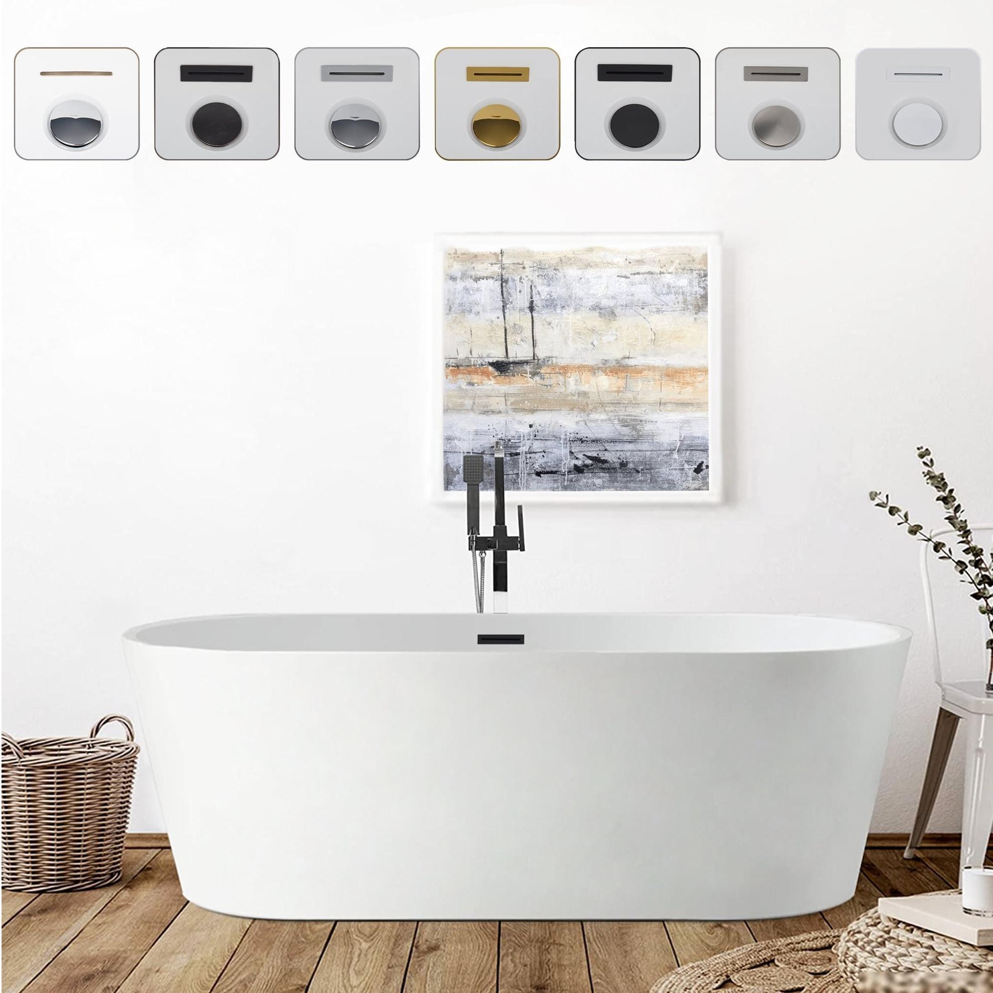 Iris 54" x 30" Freestanding Soaking Acrylic Bathtub