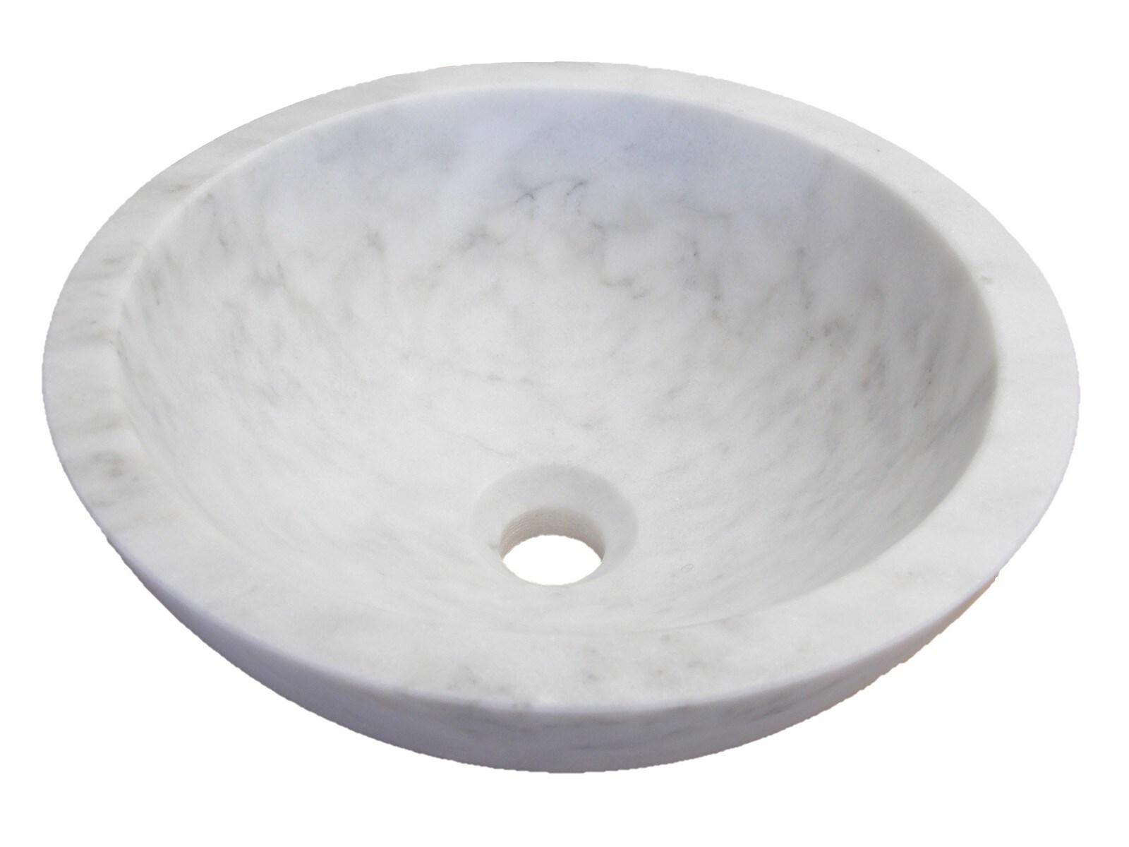 Eden Bath 14'' White Stone Circular Bathroom Sink