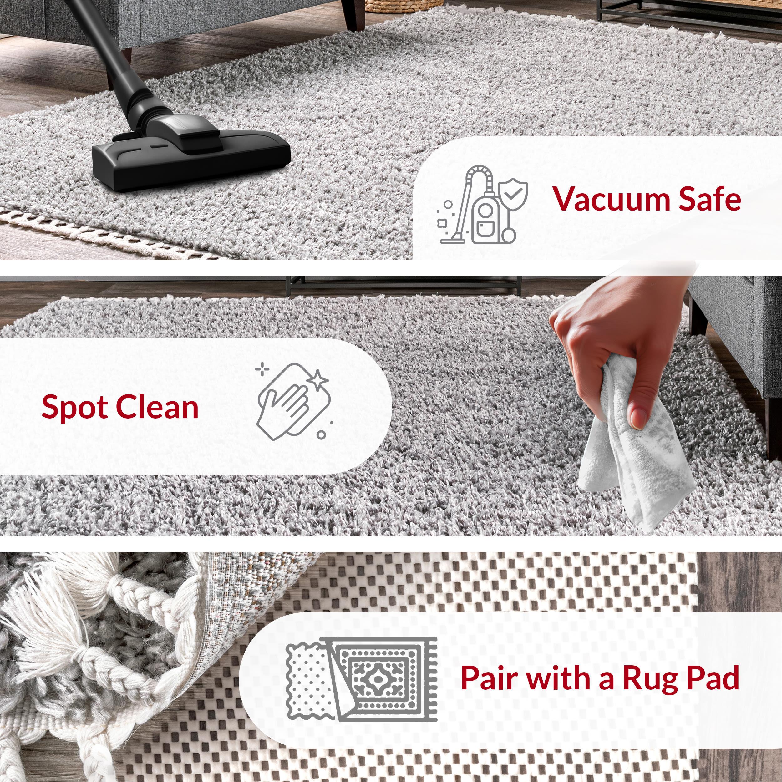 Nuloom Neva Solid 3x5 Accent Shag Indoor Area Rug for Living Room Bedroom Dining Room Nursery Entryway, Grey/Ivory