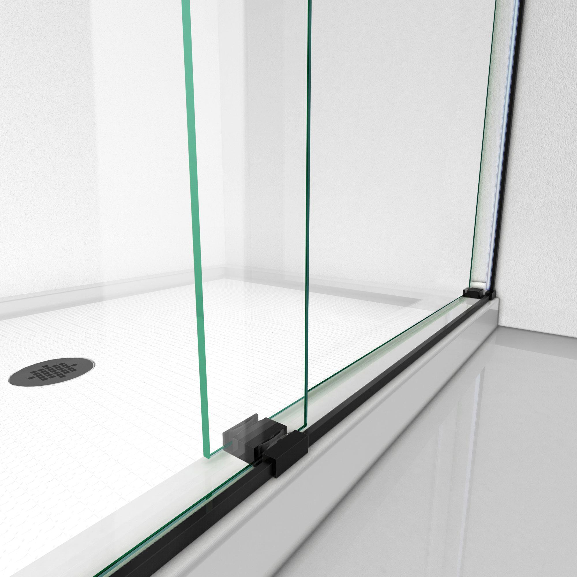 56" - 60" W x 76" H Reversible Frameless Shower Door with ClearMax Technology