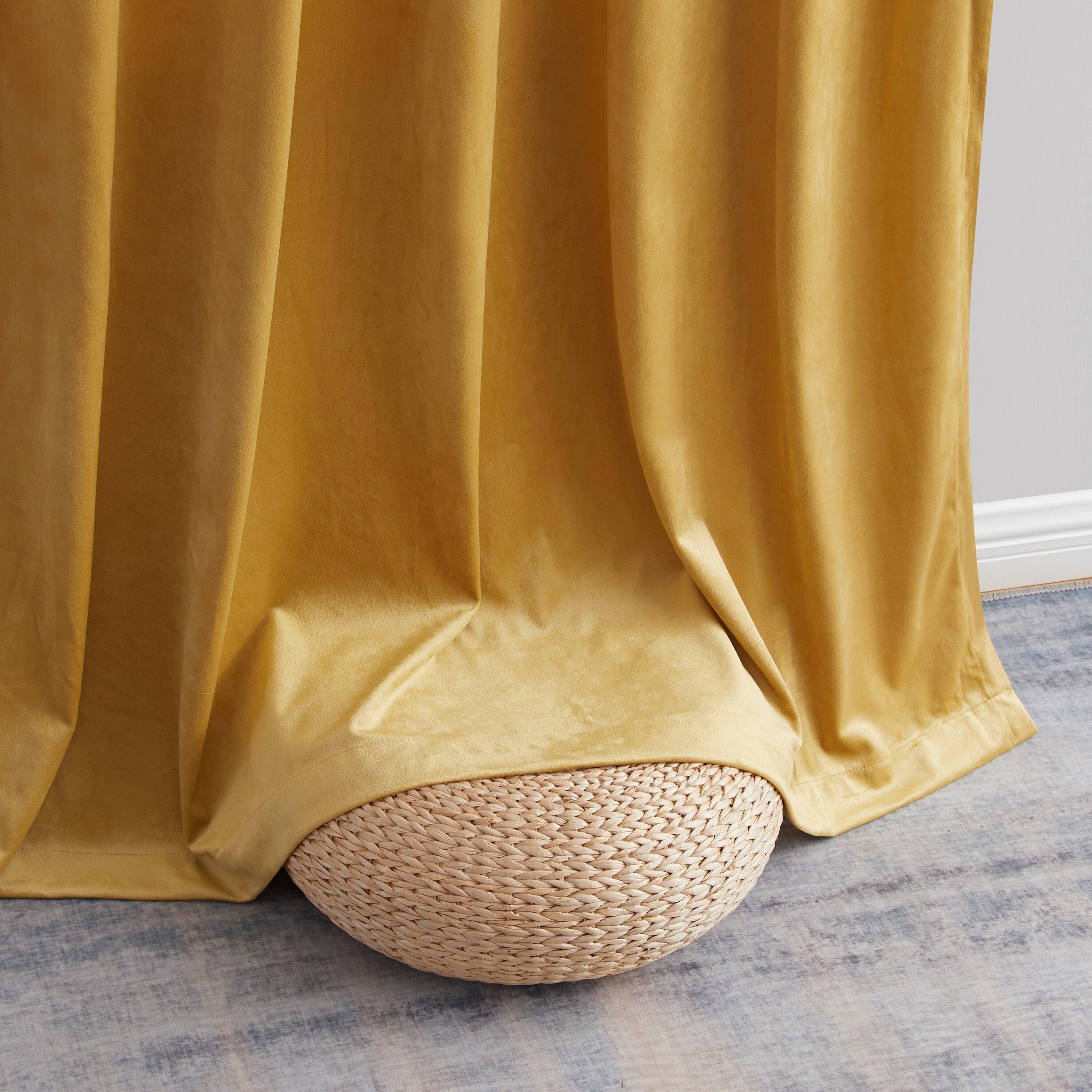 THD Maria Velvet Back Tab Rod Pocket Window Treatment Curtain Panels - Set of 2