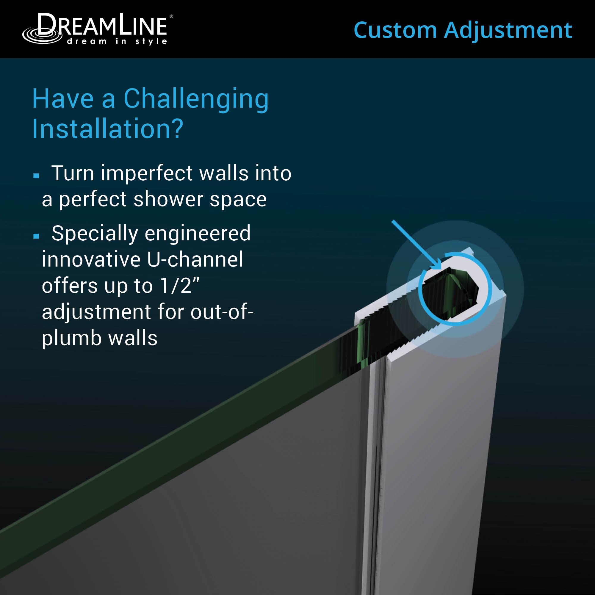 Linea 30"W x 72"H Frameless Fixed Glass Panel