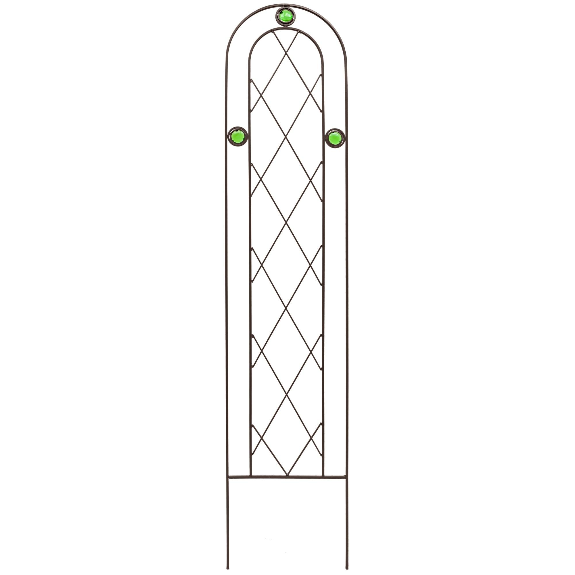 Arcadia Garden Products Emerald Trellis 10-Inches W x 48-Inches H Black Iron Traditional Garden Trellis For Climbing Plants