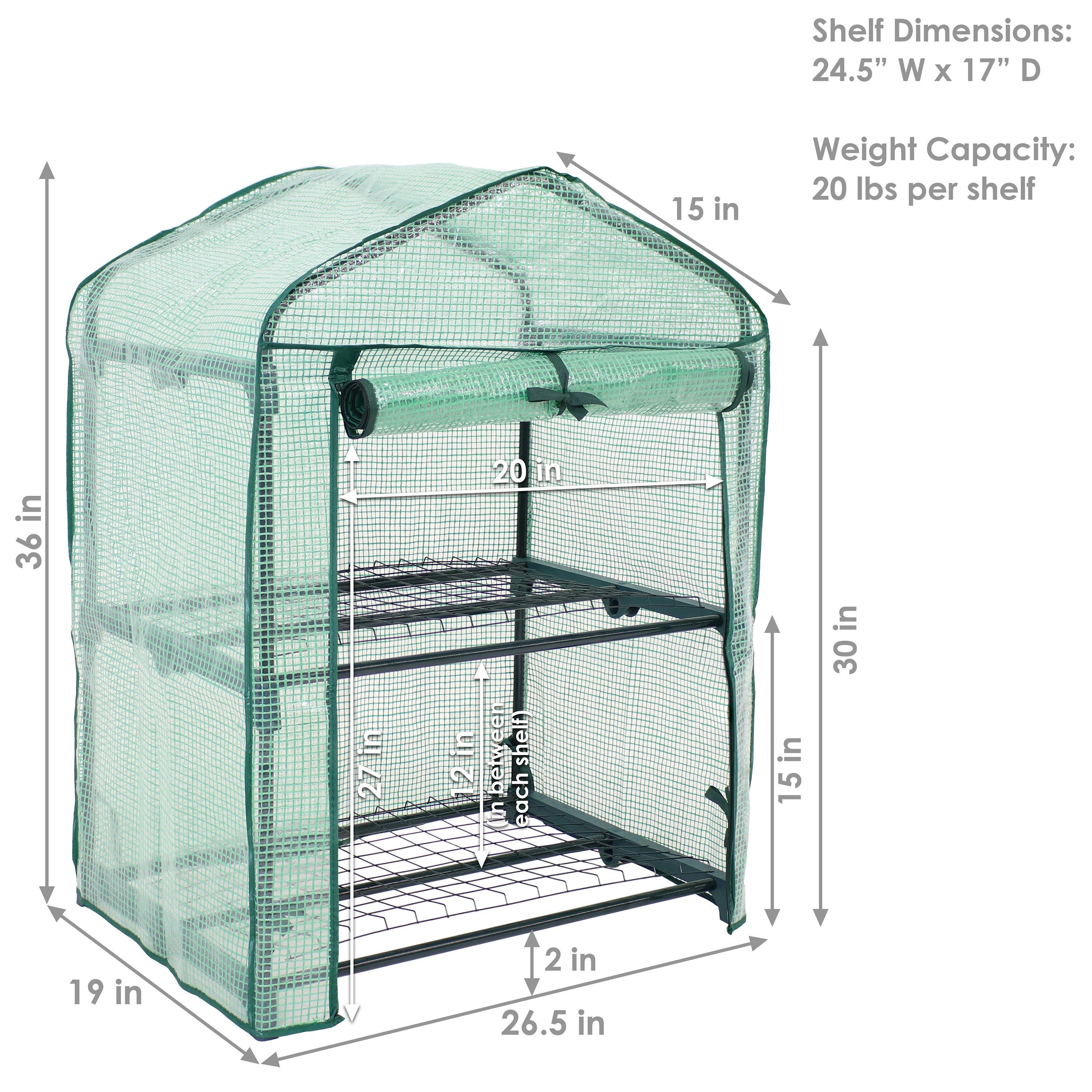 26.5" W x 19" D Growing Rack Greenhouse