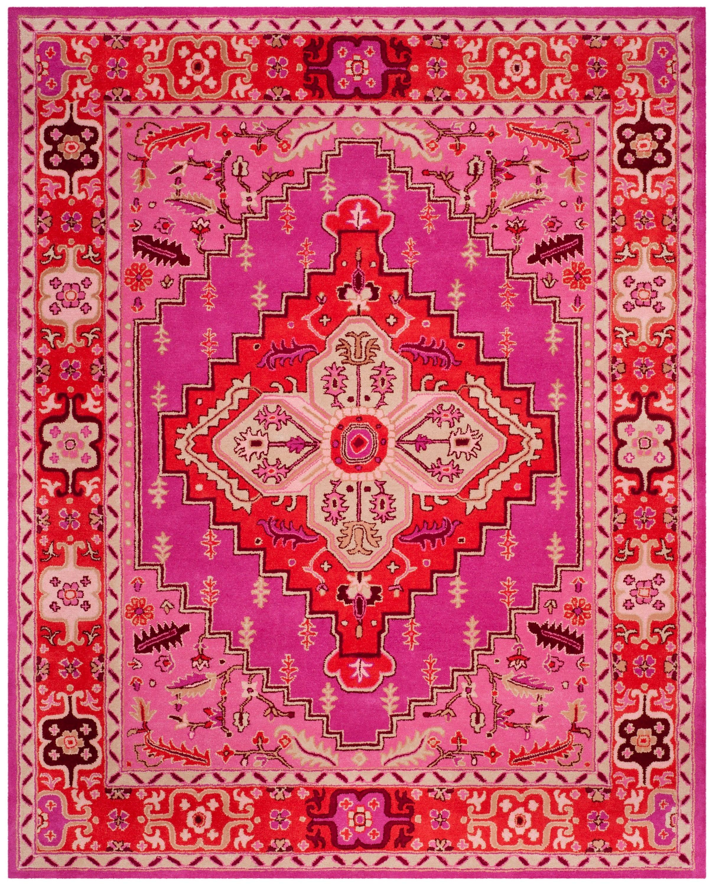 Bellagio BLG545 Hand Tufted Area Rug - Red/Pink - 8'x10' - Safavieh.