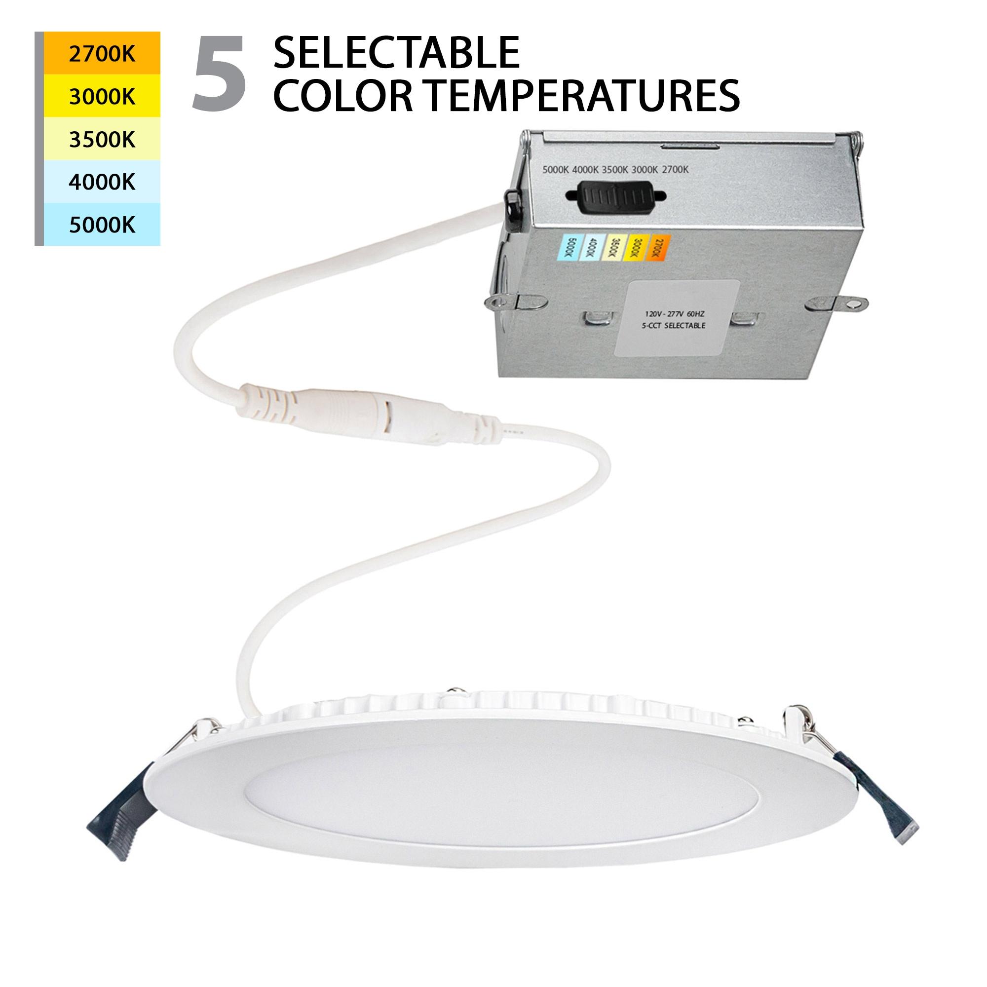 Lotos Selectable Color Temperature Dimmable Air-Tight IC Rated LED Canless Recessed Lighting Kit