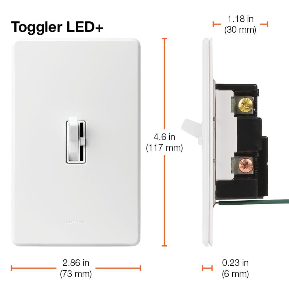 Black Smart LED Toggle Dimmer Switch for Dimmable Bulbs