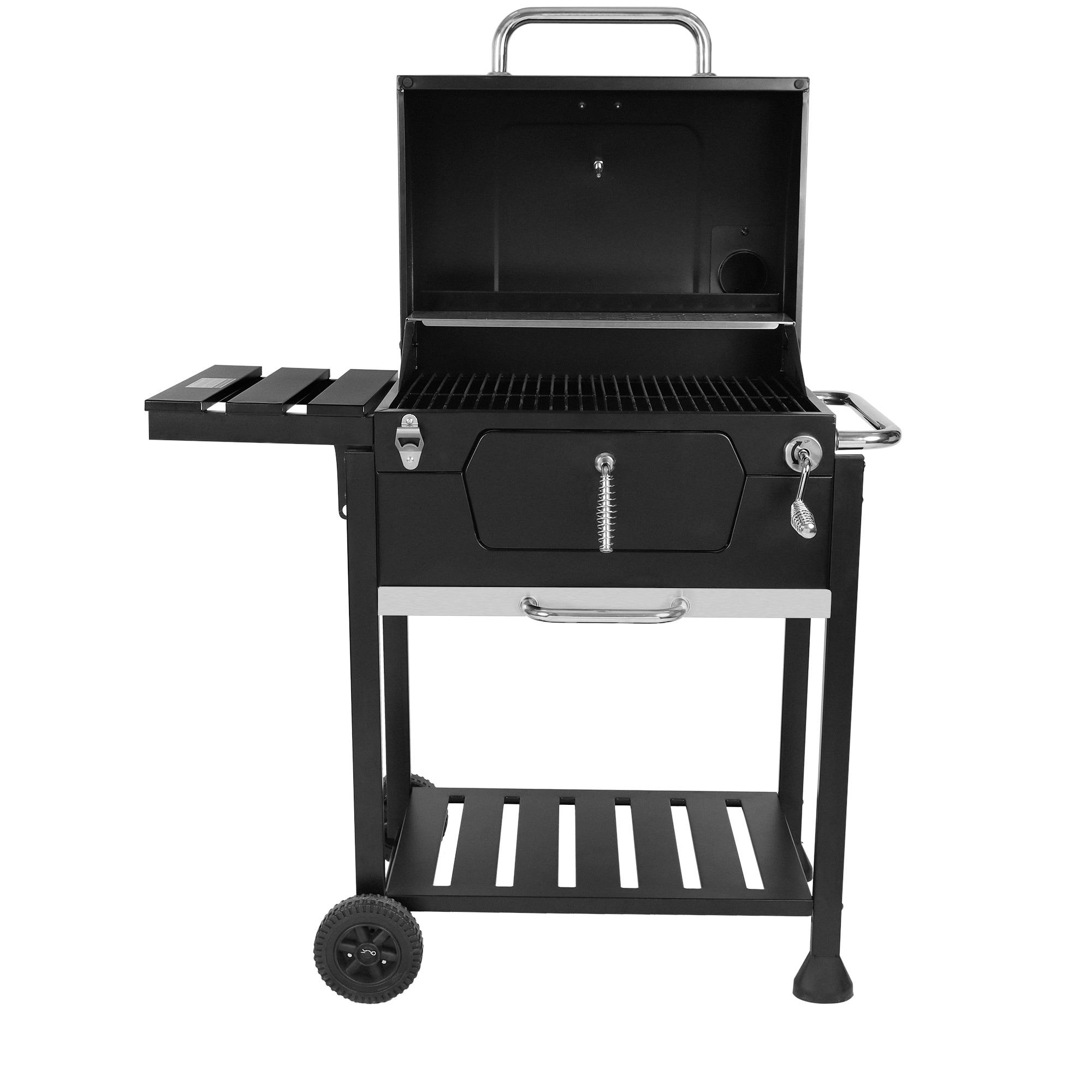 Royal Gourmet 24" Barrel Charcoal Grill with Side Table