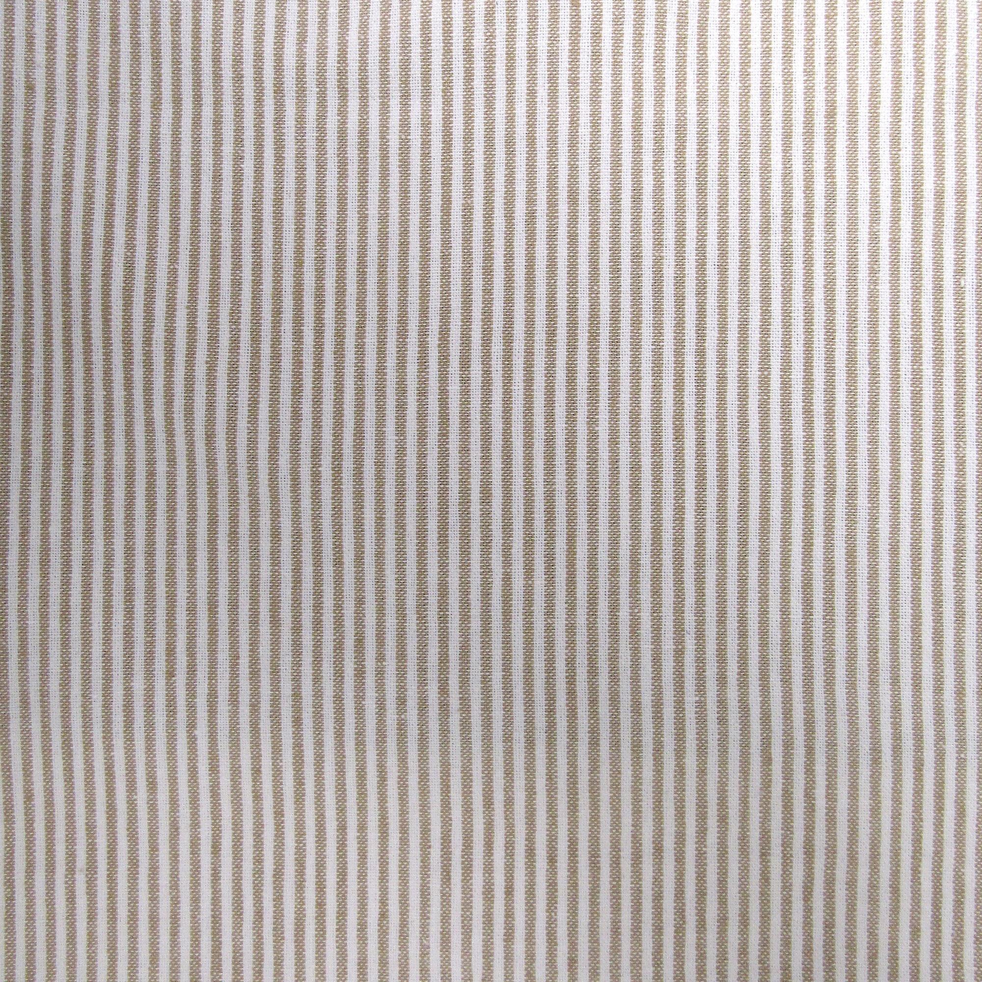 Tucker Ticking Stripe Button Tab Top Window Kitchen Valance - 60" x 15" - Linen - Elrene Home Fashions