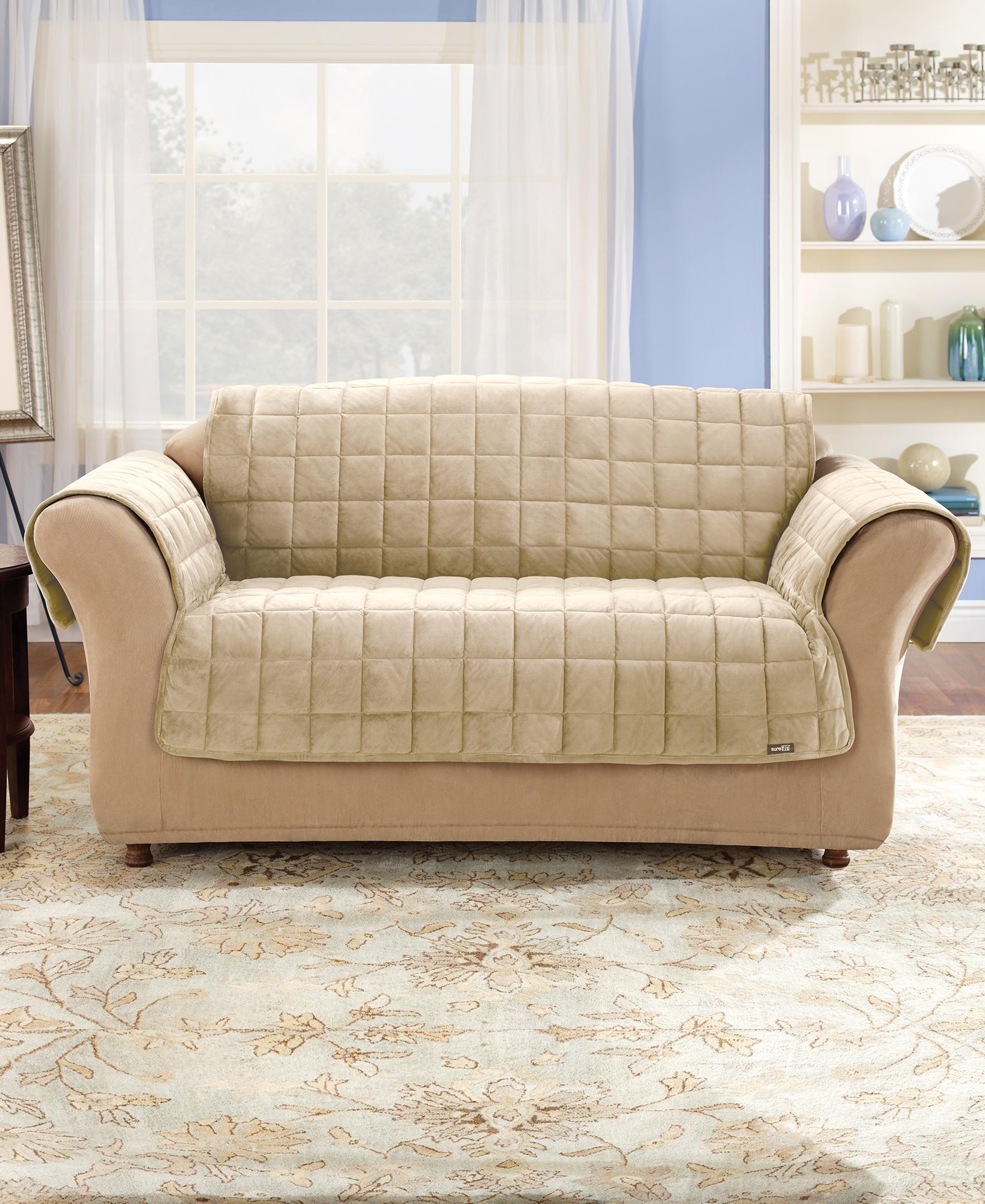 SureFit  Deluxe Pet Sofa Furniture Cover Ivory