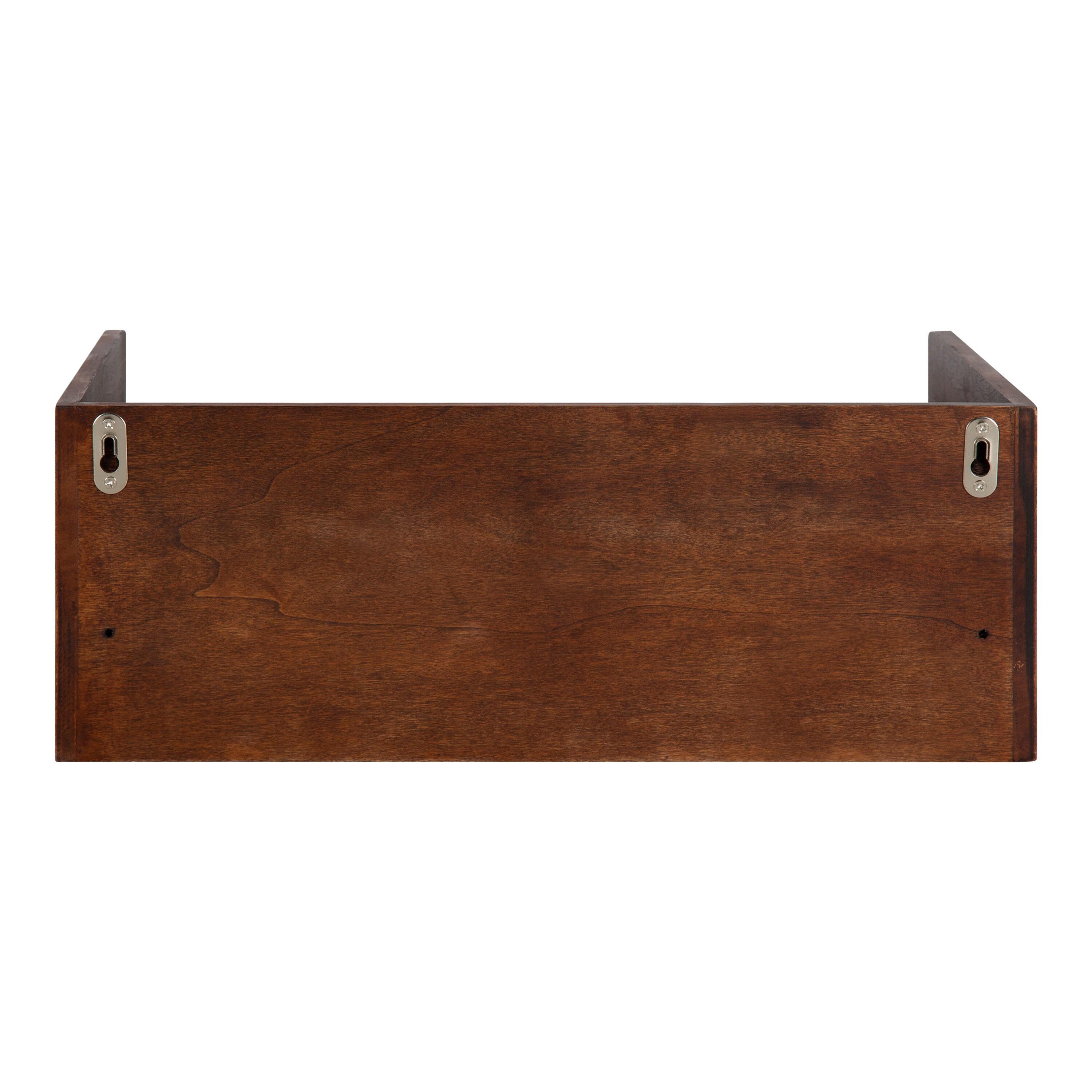 18" x 12" x 6.5" Kitt Floating Shelf Side Table Walnut Brown - Kate & Laurel All Things Decor