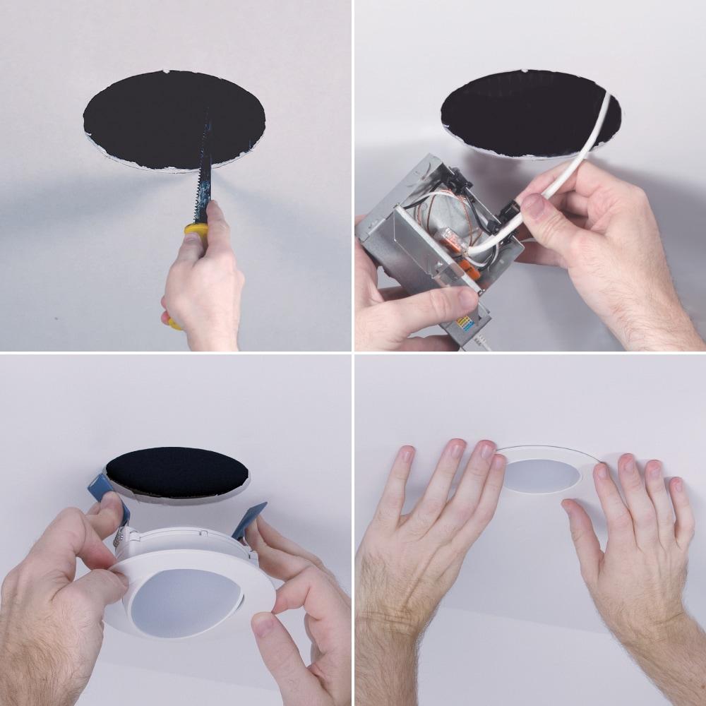 Halo 4 in. Integrated LED Recessed Canless Narrow Beam Gimbal Trim (2700K-5000K)